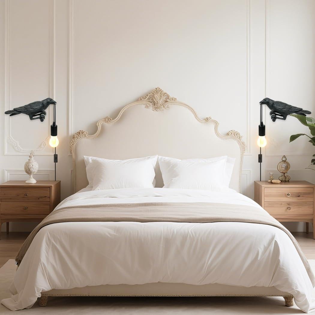 Aplique de Pared Gótico Cuervo YESINTO 30x17.5cm (Paquete de 2)