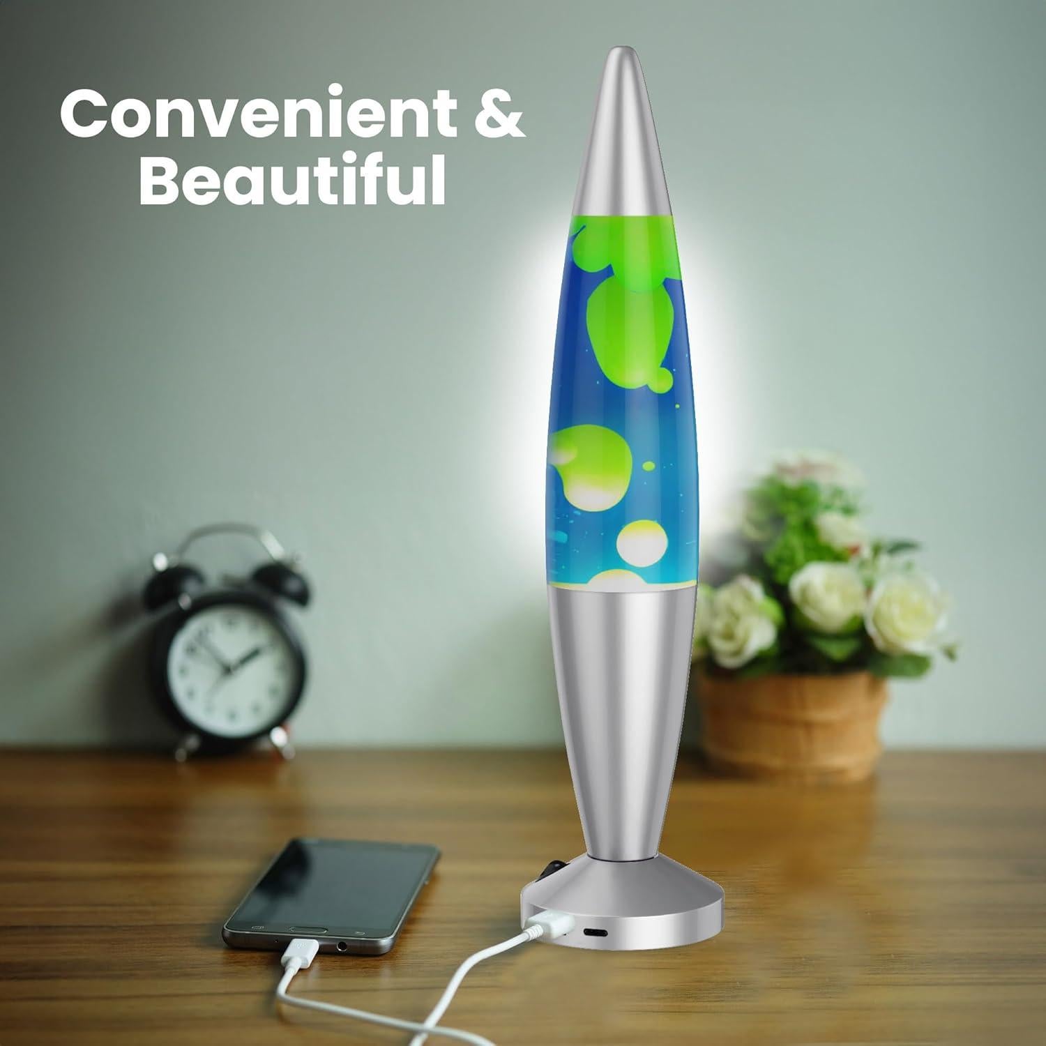 Lámpara Líquida Jambo 40.64 cm con Puertos USB - Luz Relajante