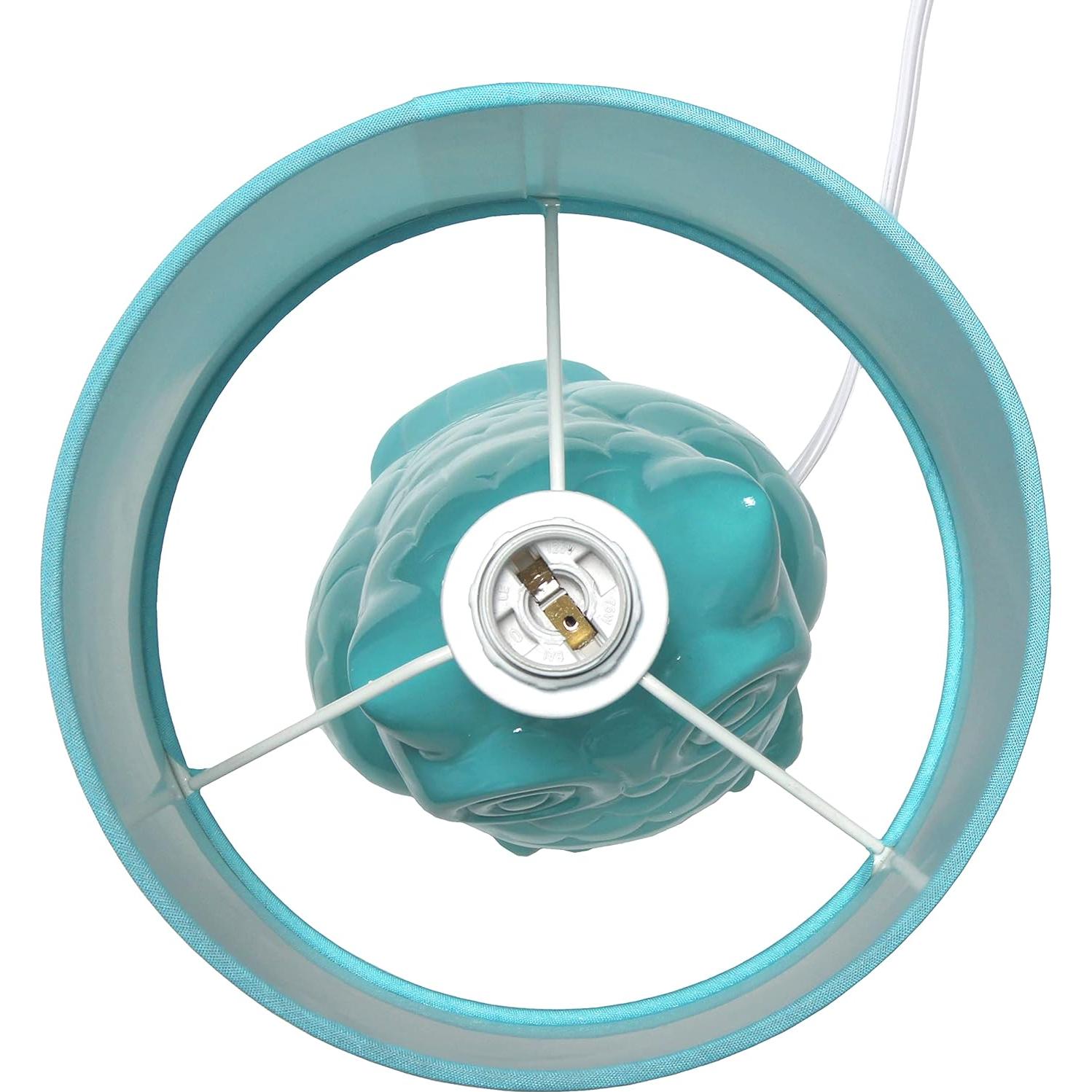 Lámpara de Mesa Cerámica Búho 12.8" Azul Tiffany Diseños Simples