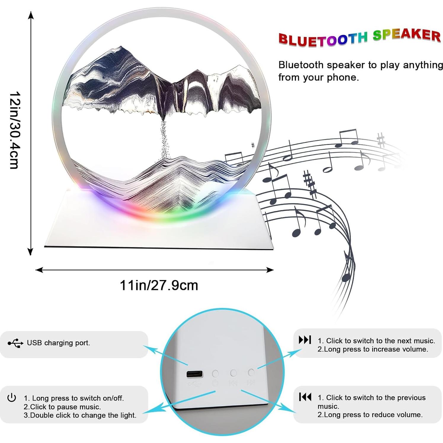 Lámpara de Arte de Arena en Movimiento Mtadmai 30cm Bluetooth