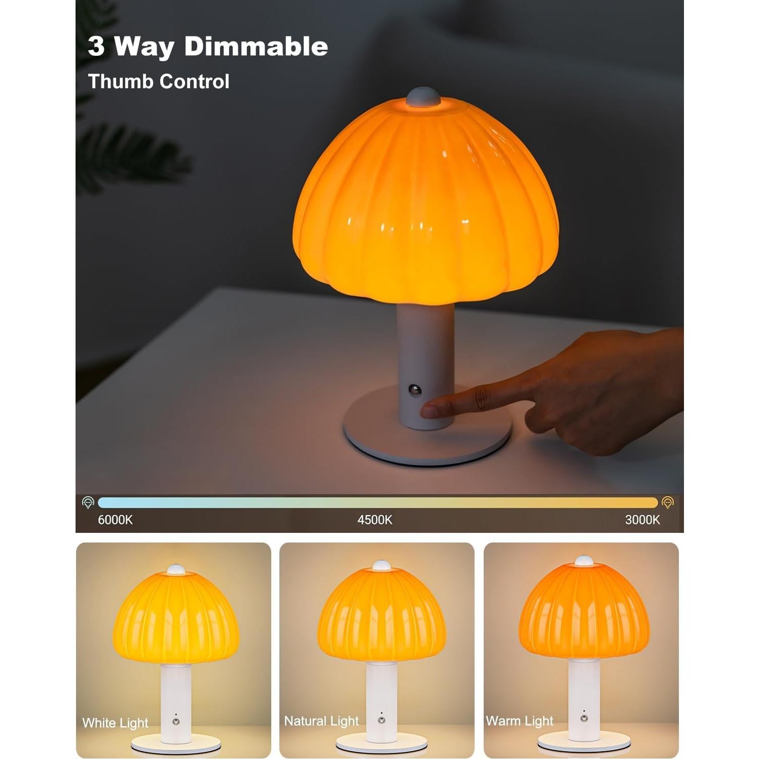 Lámpara de Mesa Táctil FANHAO 4000mAh Regulable 3 Colores