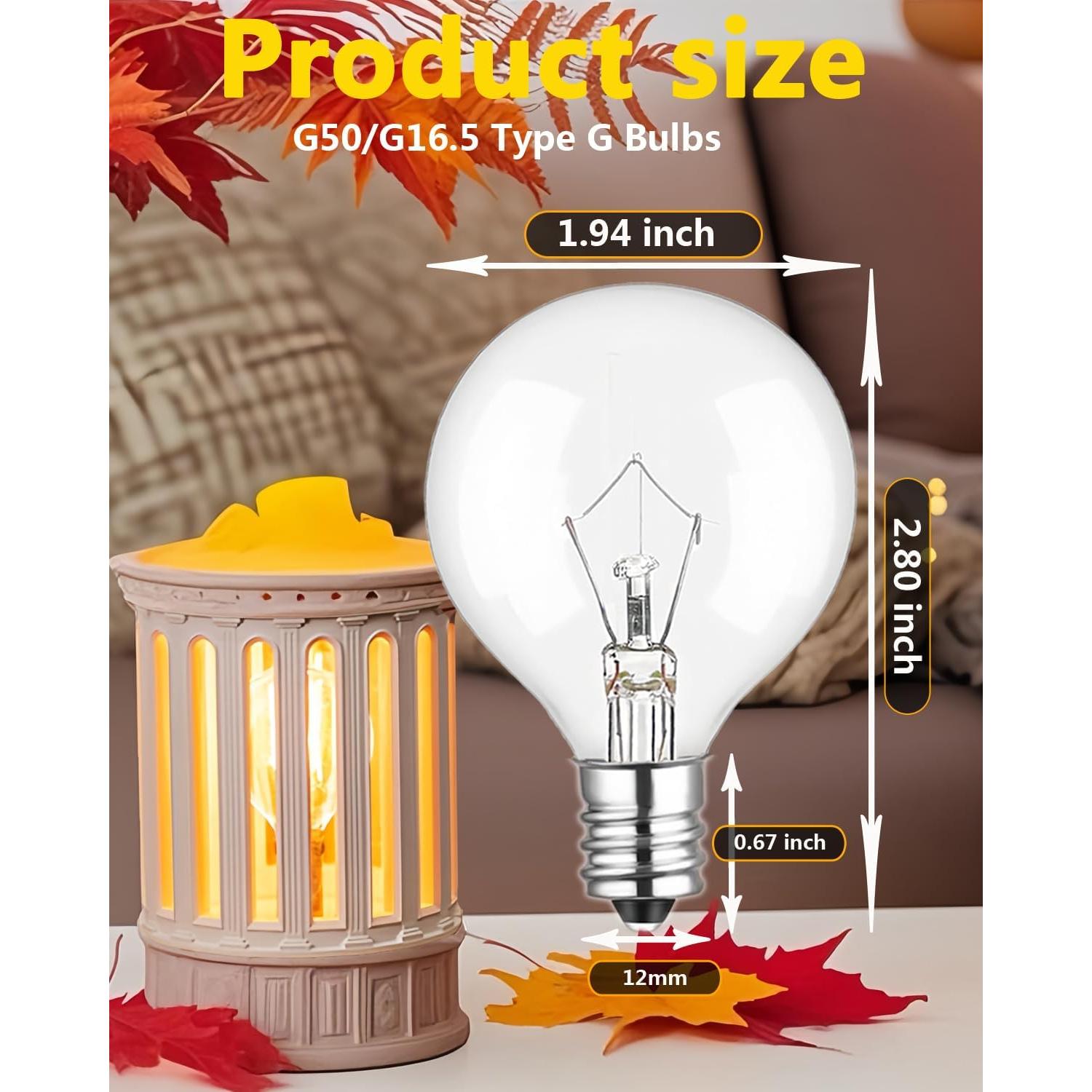 Bombillas E12 25W para Calentadores de Cera - 6 Paquetes