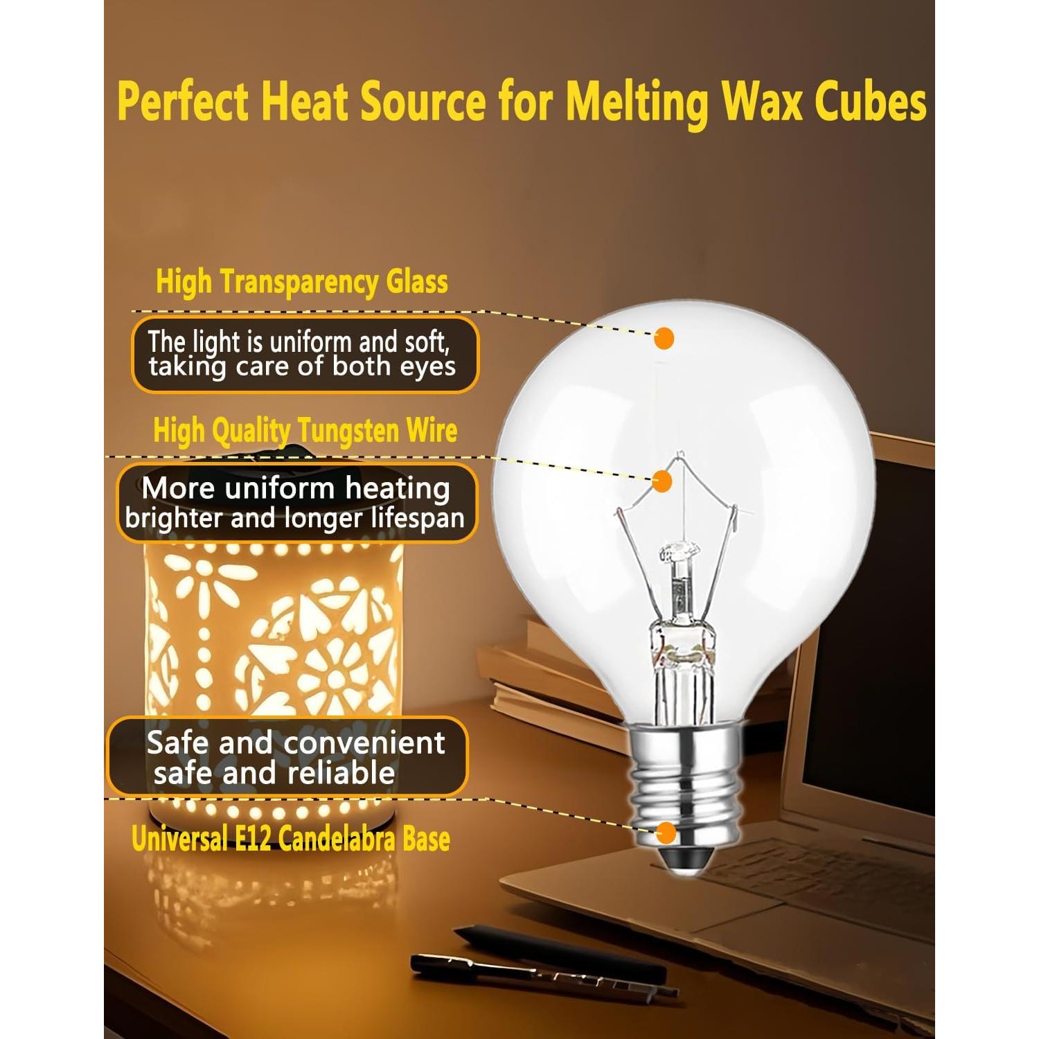 Bombillas E12 25W para Calentadores de Cera - 6 Paquetes