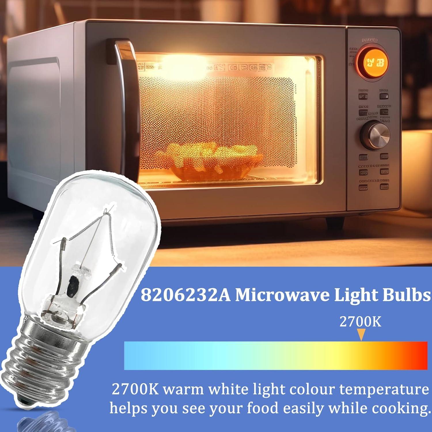 Bombillas de Microondas Whirlpool 8206232A 40W E17 Paquete de 4