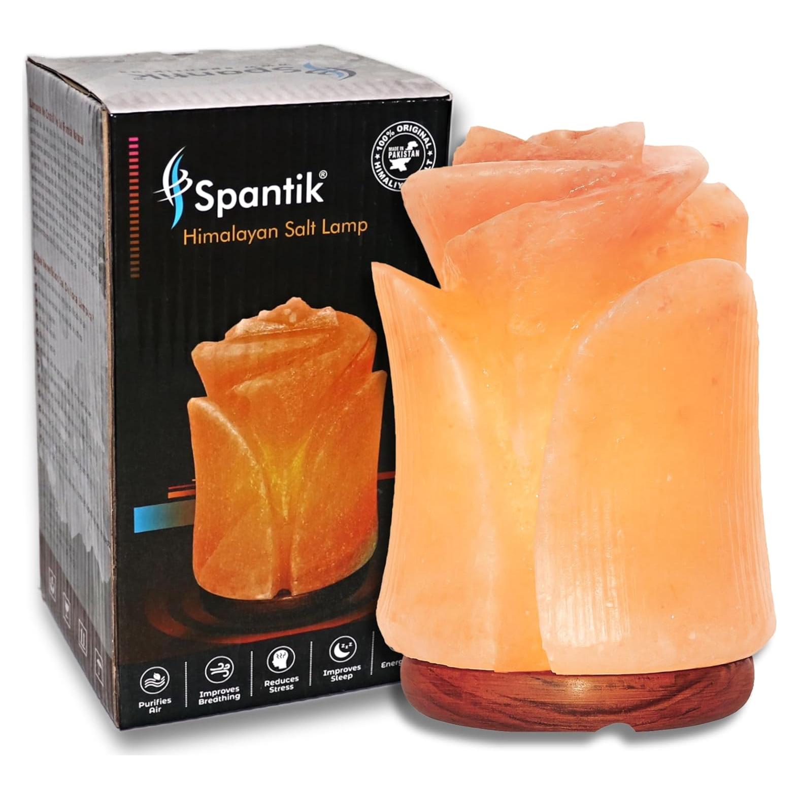 Lámpara de Sal Rosa del Himalaya Spantik Tulipán 15W