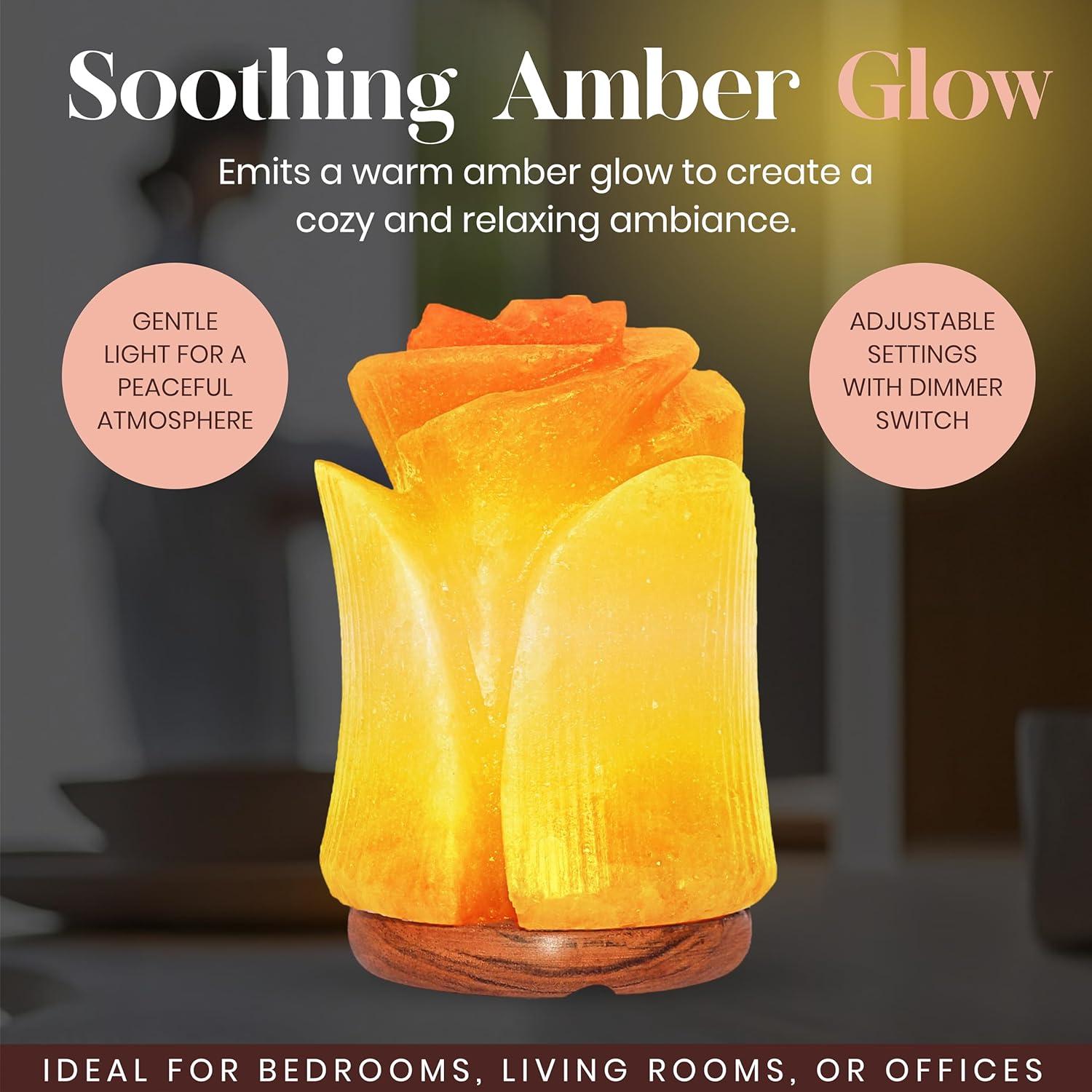 Lámpara de Sal Rosa del Himalaya Spantik Tulipán 15W