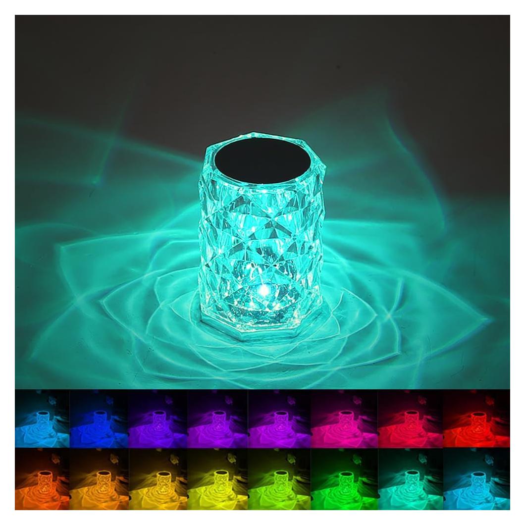 Lámpara de Mesa de Cristal Leroxo MGSJD Recargable 16 Colores