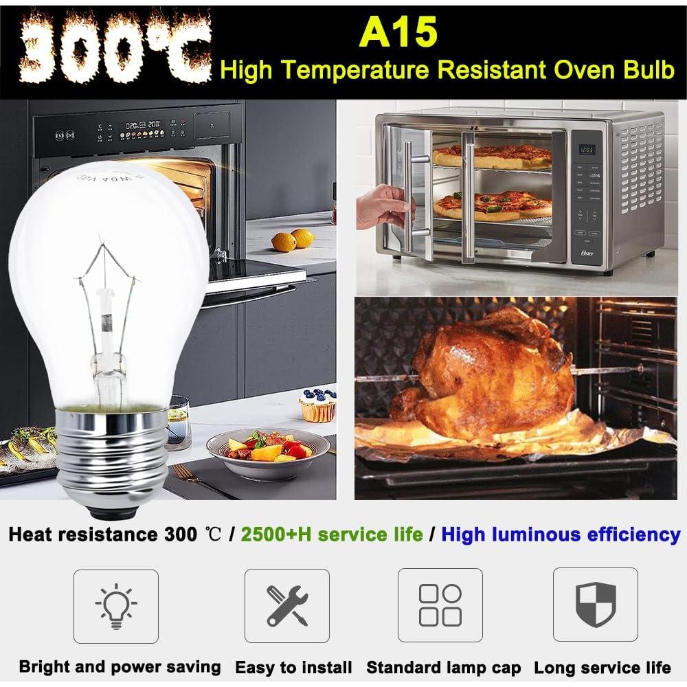 Bombilla A15 40W Zqian para Horno y Electrodomésticos 2 Pcs