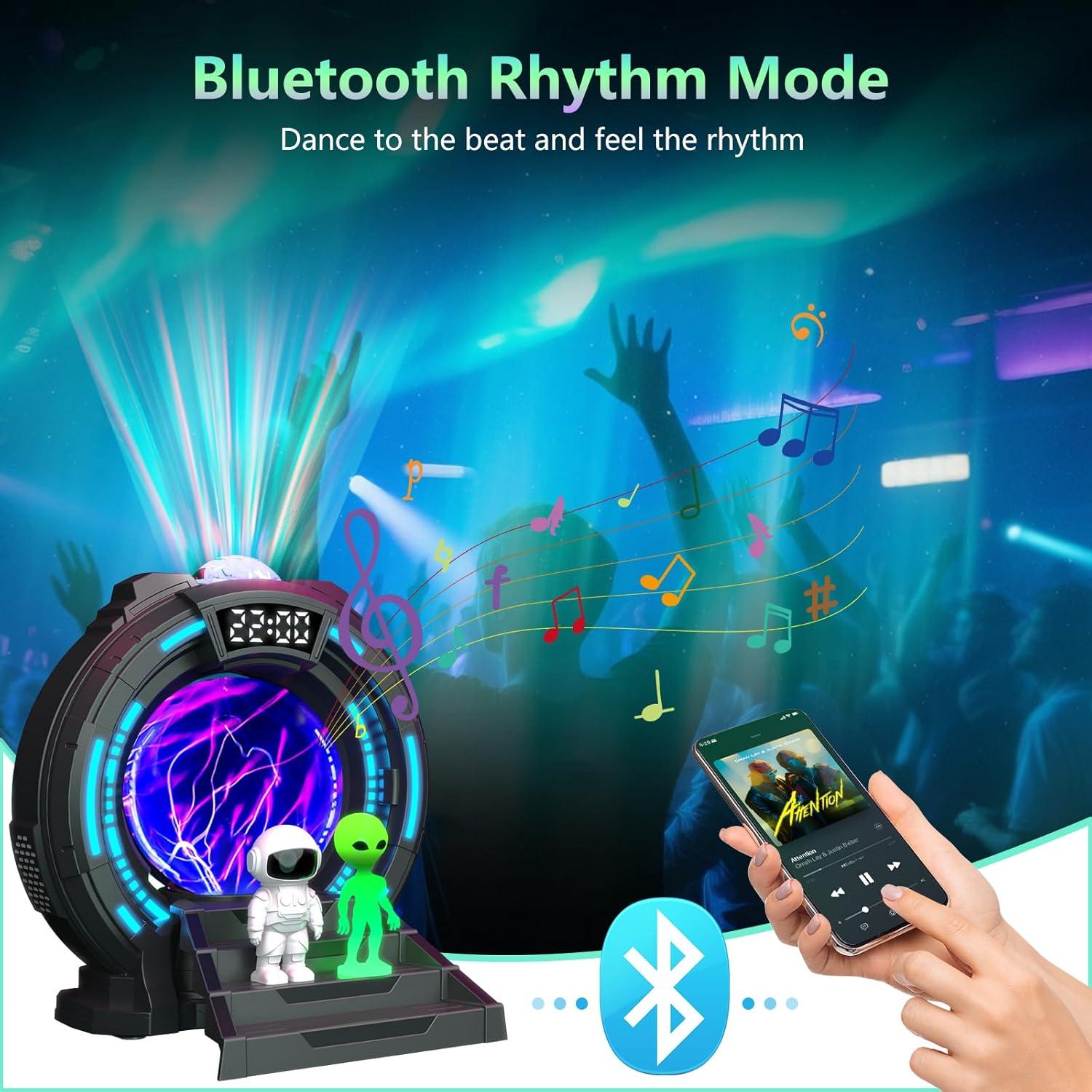 Proyector de Luz Galaxy Roujune con Altavoz Bluetooth y Ruido Blanco