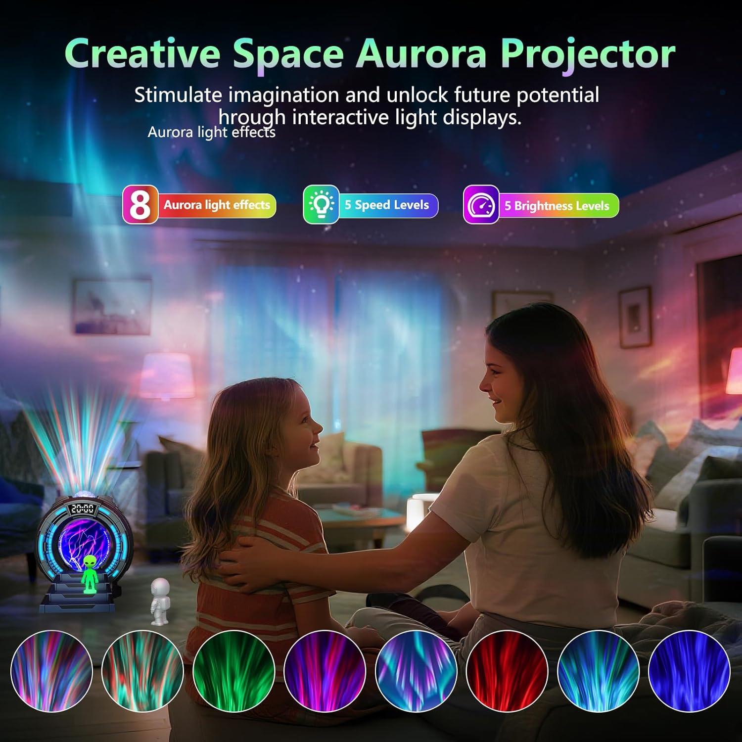 Proyector de Luz Galaxy Roujune con Altavoz Bluetooth y Ruido Blanco