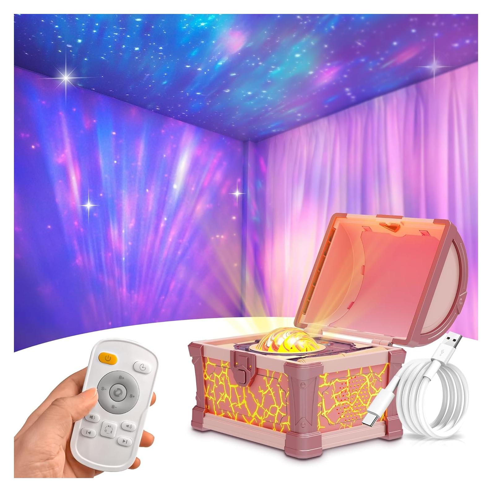 Proyector Galáctico Briignite Cofre del Tesoro 7 Colores Luz Nocturna