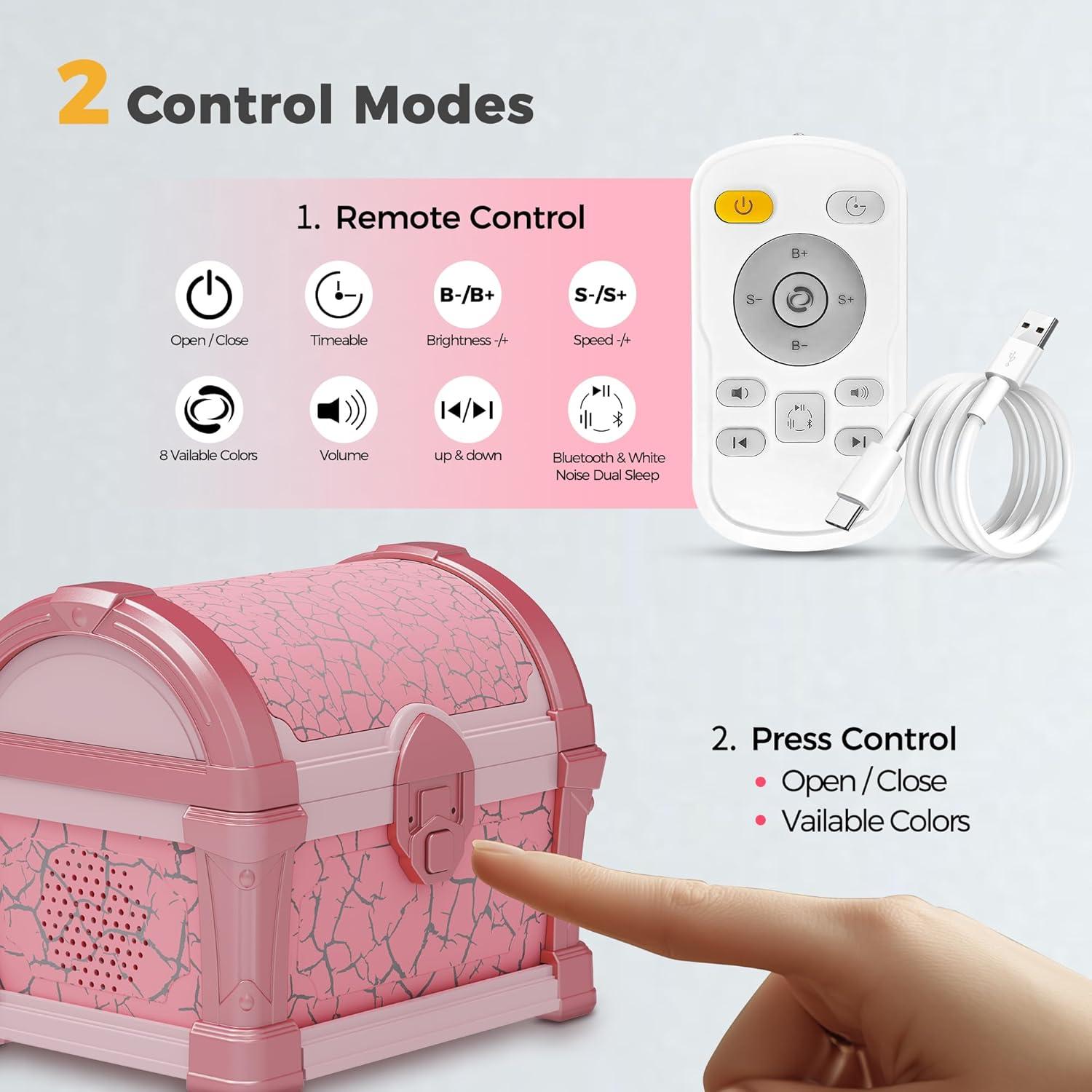 Proyector Galáctico Briignite Cofre del Tesoro 7 Colores Luz Nocturna