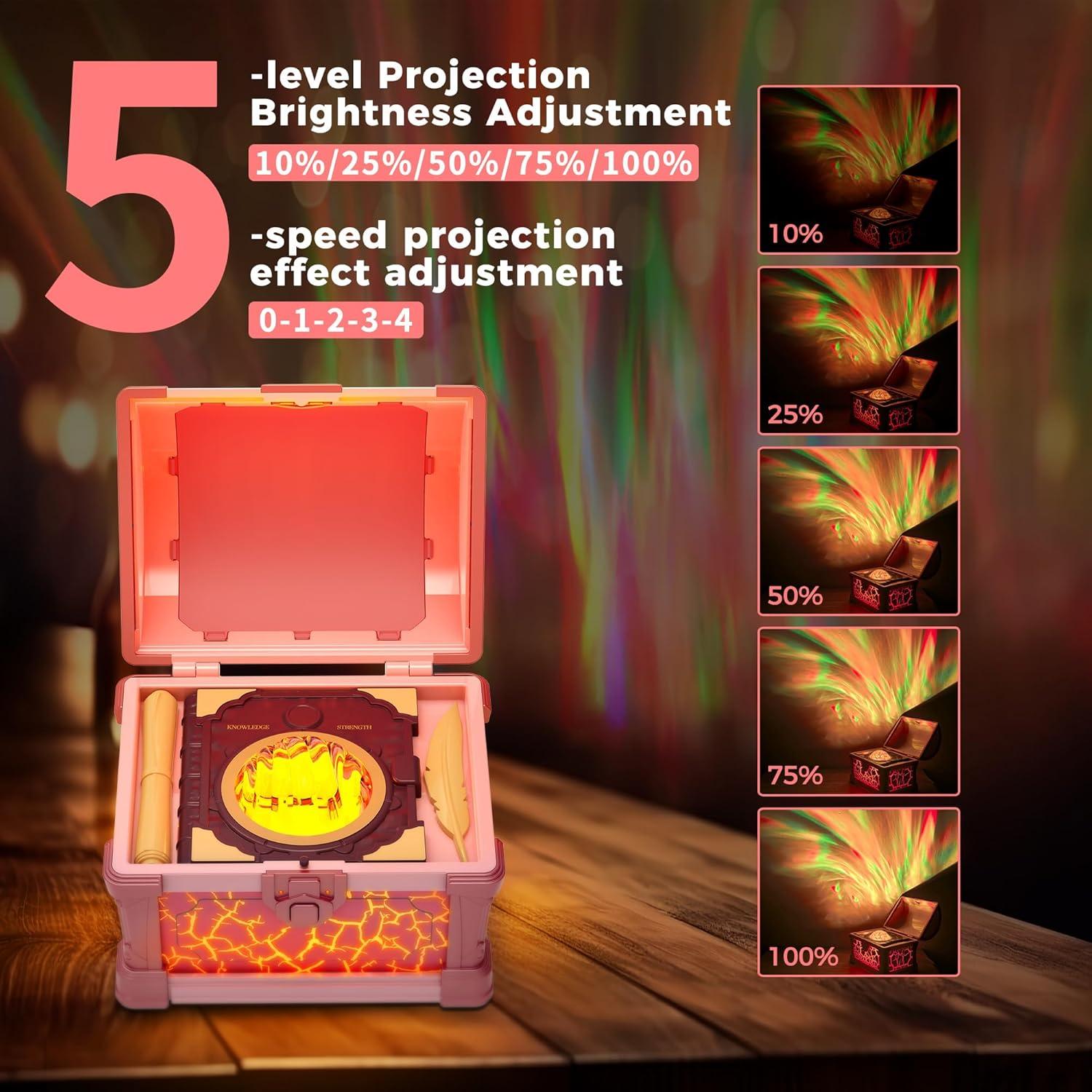 Proyector Galáctico Briignite Cofre del Tesoro 7 Colores Luz Nocturna