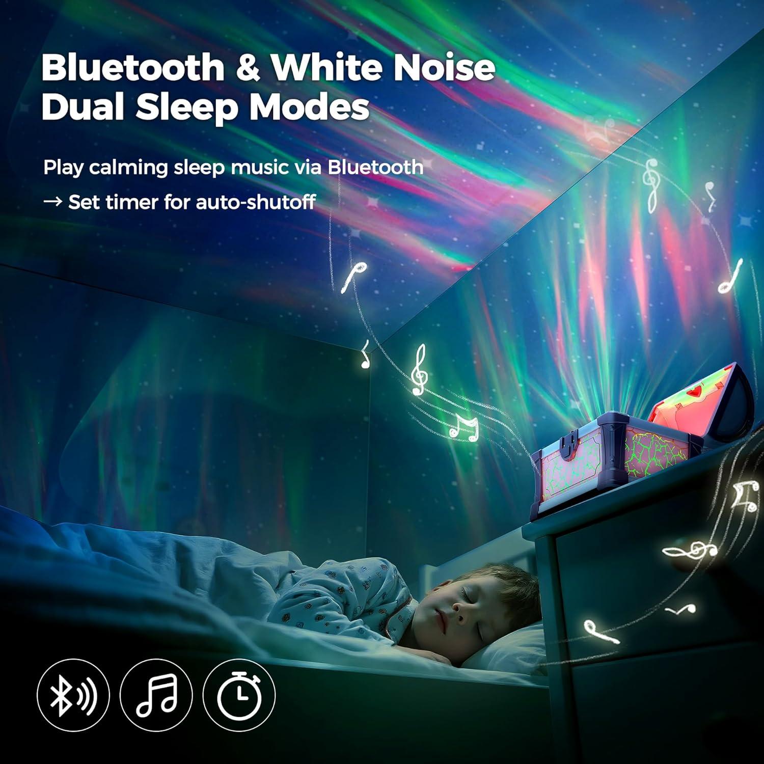 Proyector Galáctico Briignite Cofre del Tesoro 7 Colores Luz Nocturna