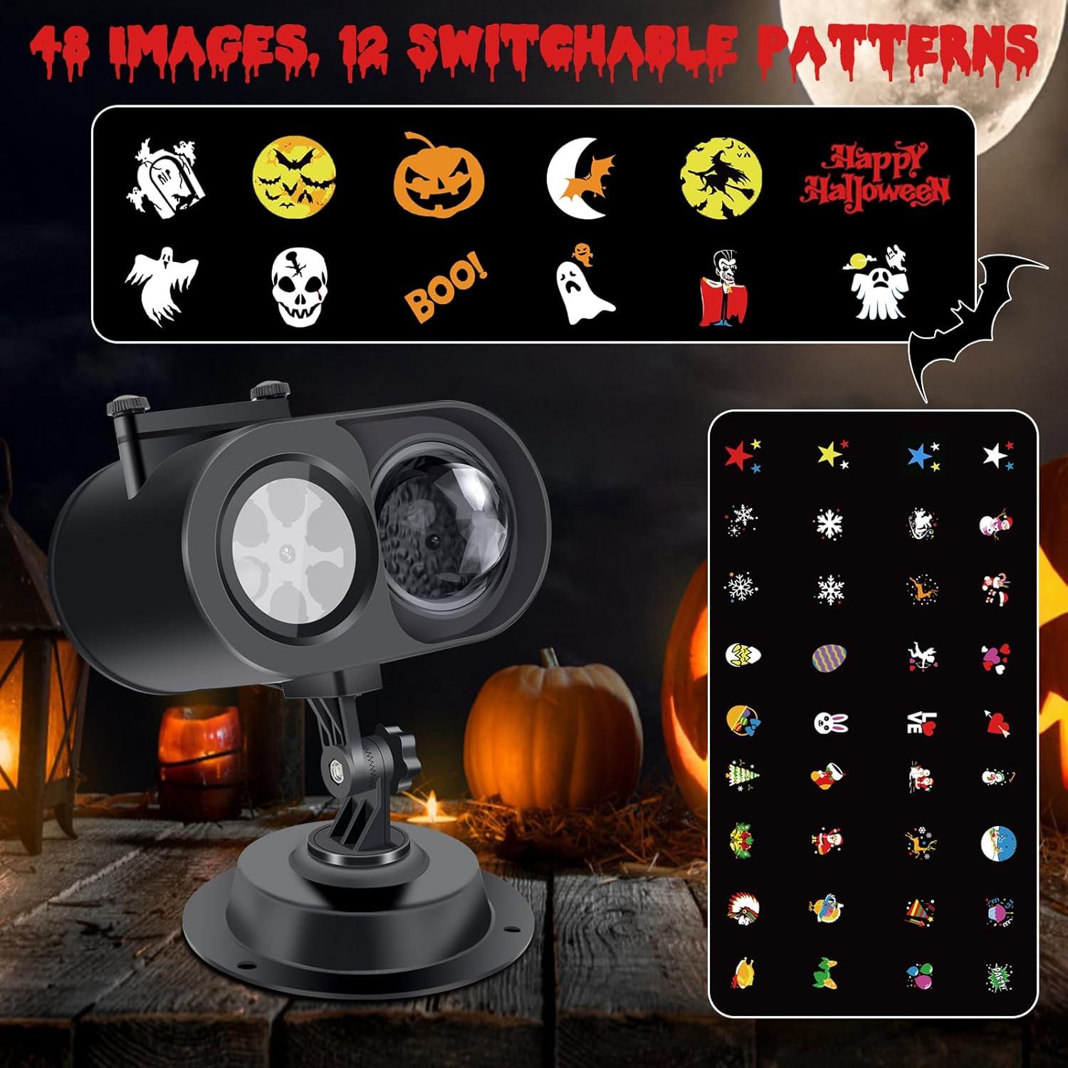 Proyector de Luces AOMIL 2 en 1 para Halloween y Navidad
