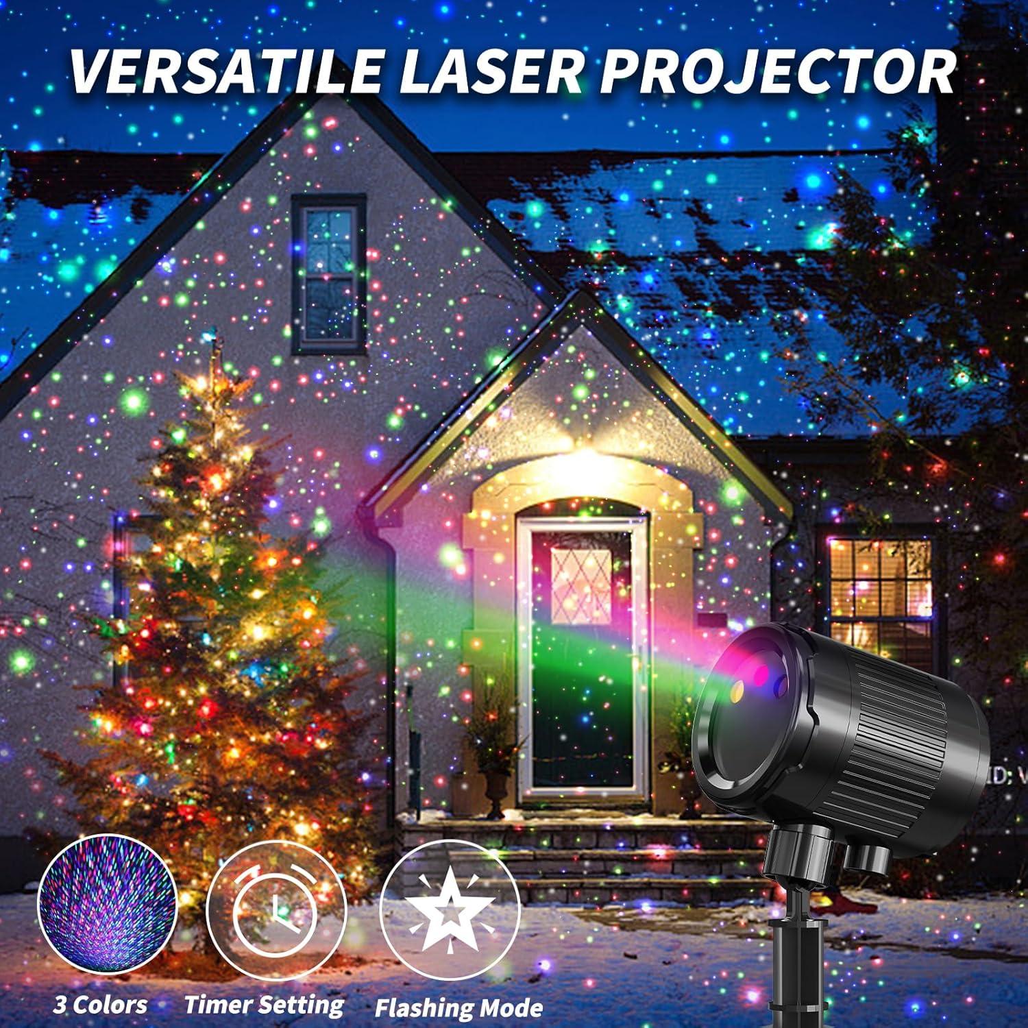 Proyector Láser de Navidad RGB IP65 para Exterior 3 Colores