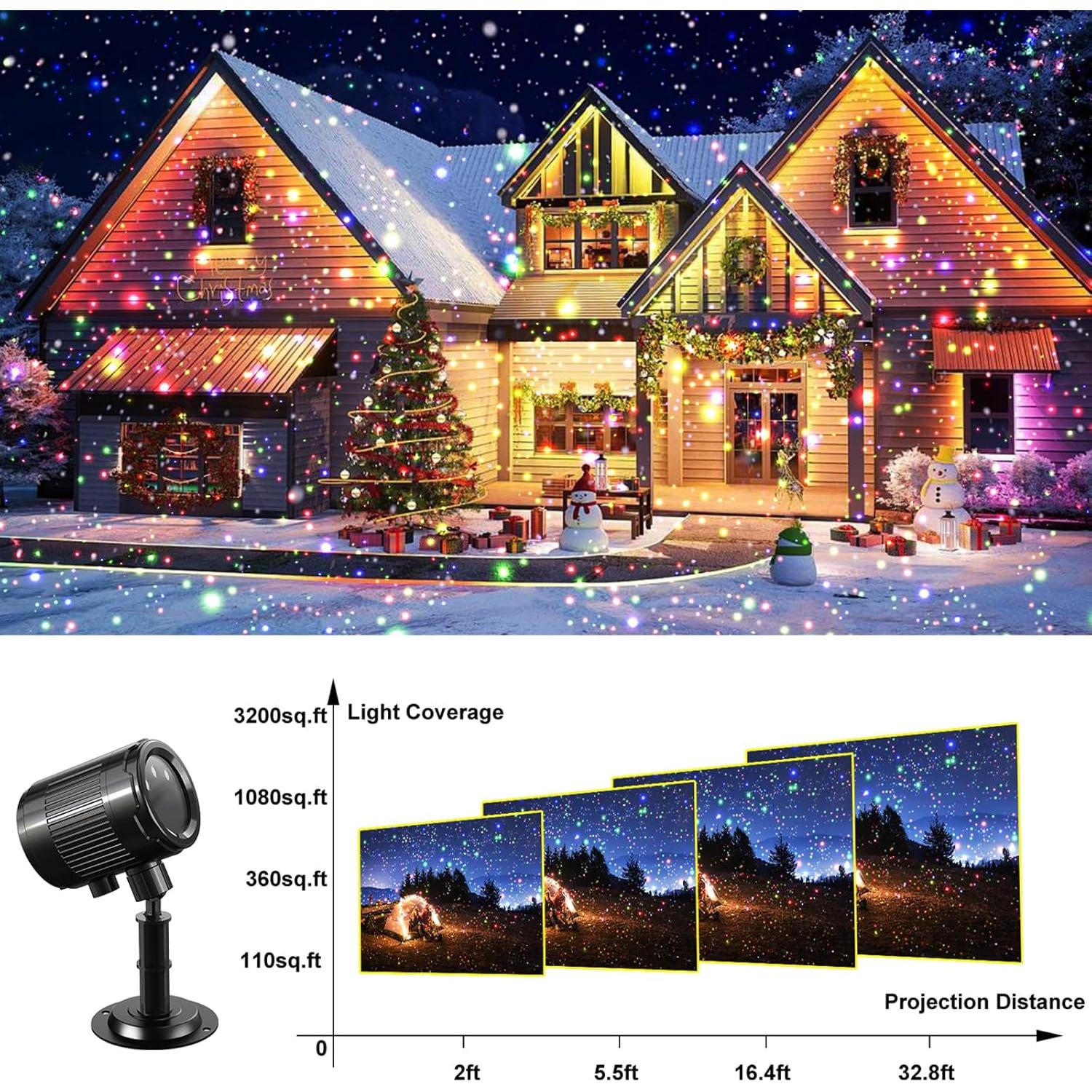 Proyector Láser de Navidad RGB IP65 para Exterior 3 Colores