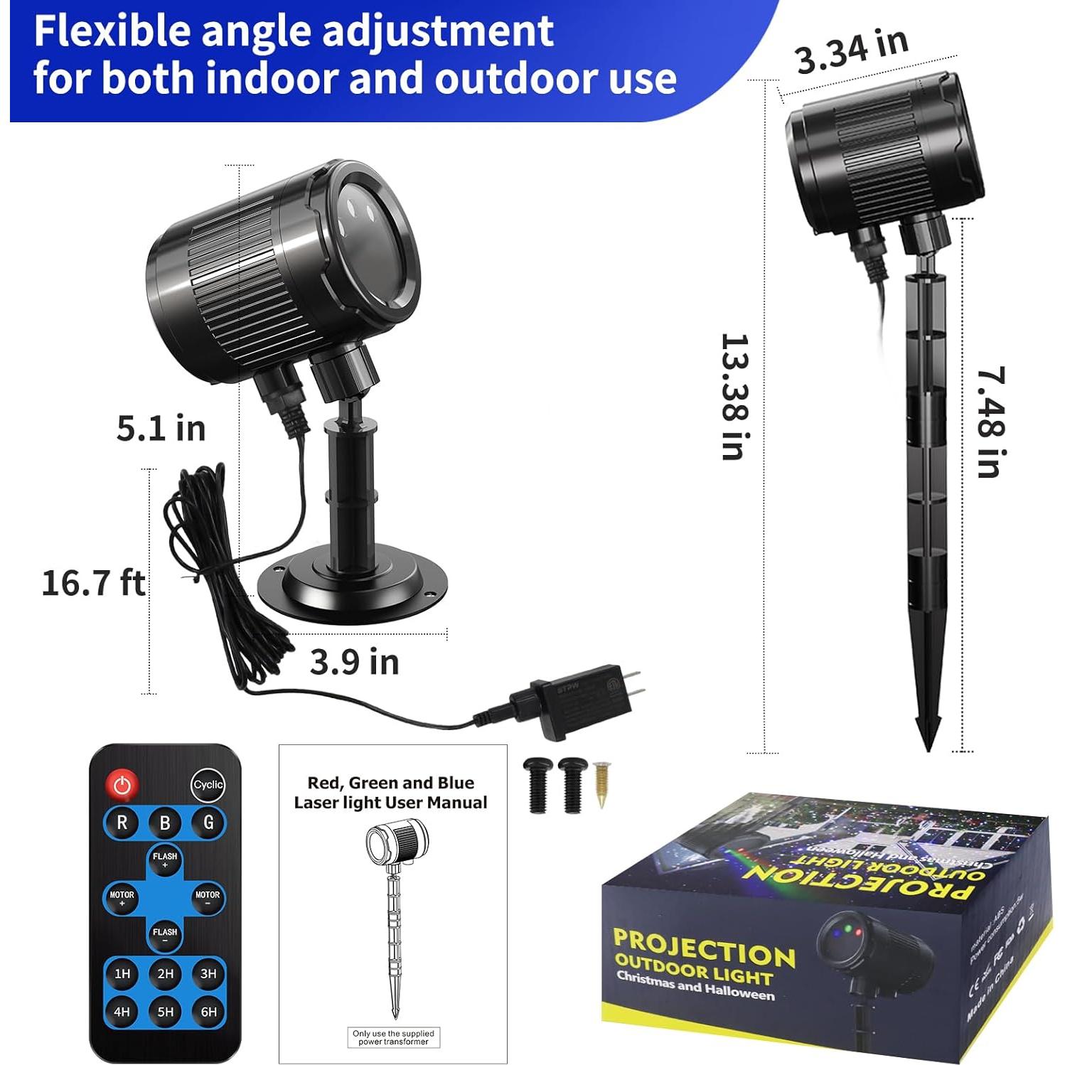 Proyector Láser de Navidad RGB IP65 para Exterior 3 Colores