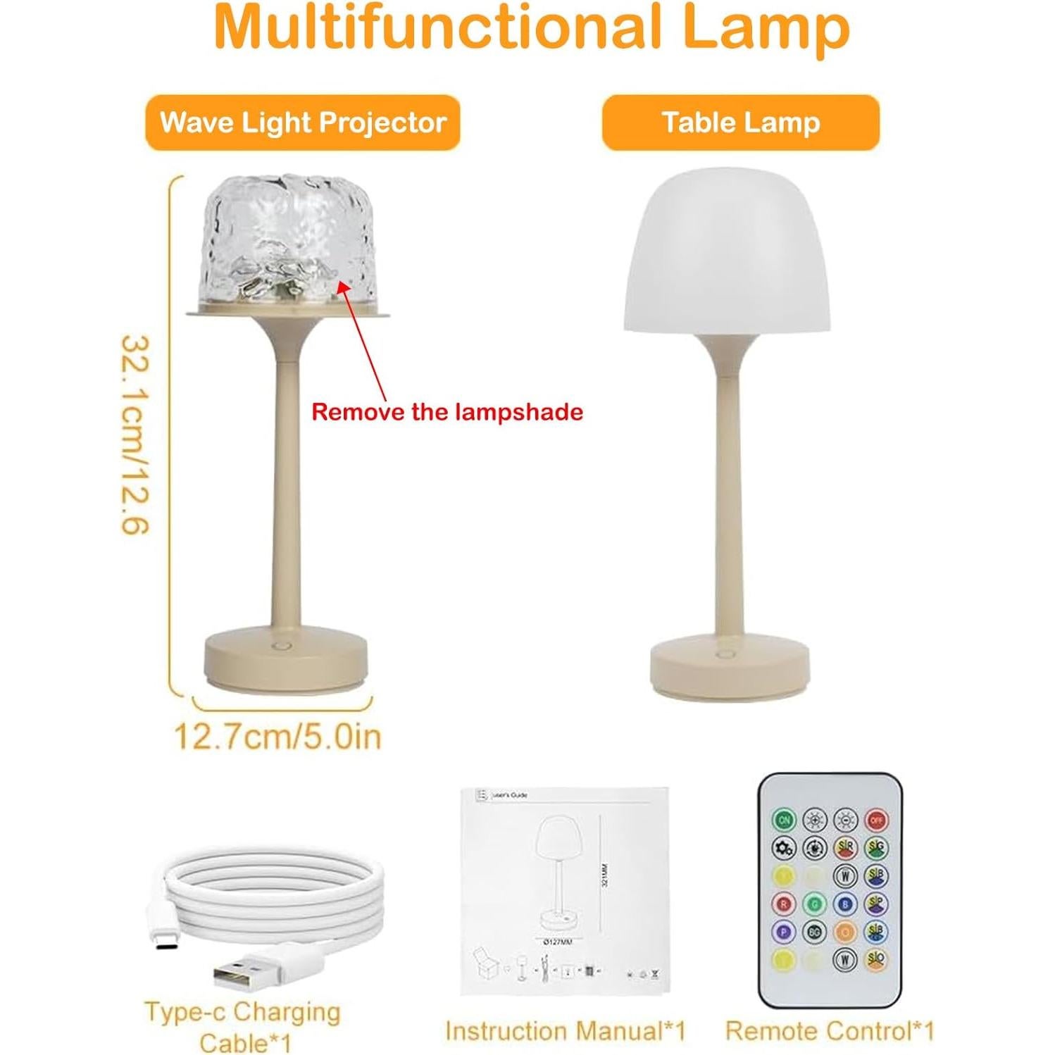 Lámpara de Olas Inalámbrica ShenZhenShi, 16 Colores, 3 Temperaturas