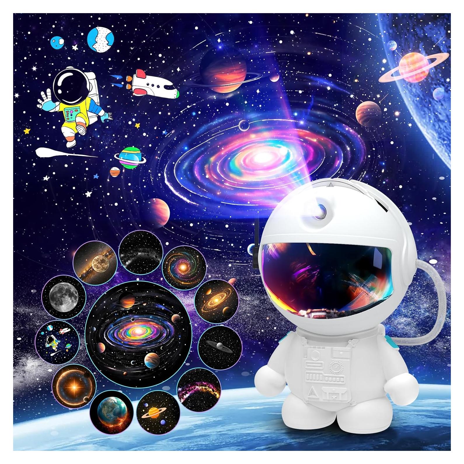 Proyector de Luz Nocturna Galaxia Astronauta Ultra-HD 12 Discos