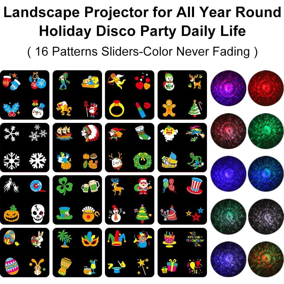 Proyector LED de Vacaciones Everwood con Control Remoto 4 Patrones