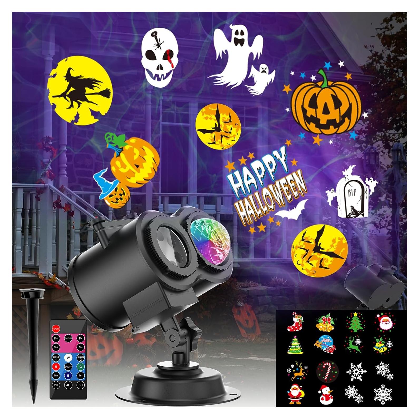 Proyector de Luces Halloween y Navidad 15W con Control Remoto