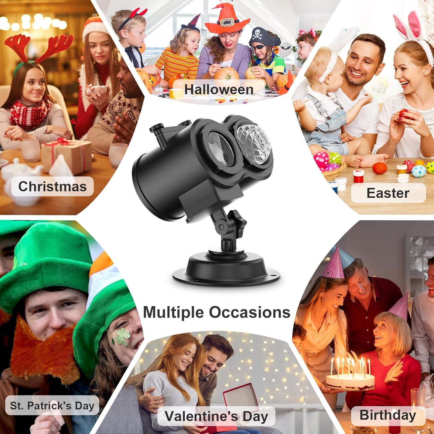 Proyector de Luces Halloween y Navidad 15W con Control Remoto