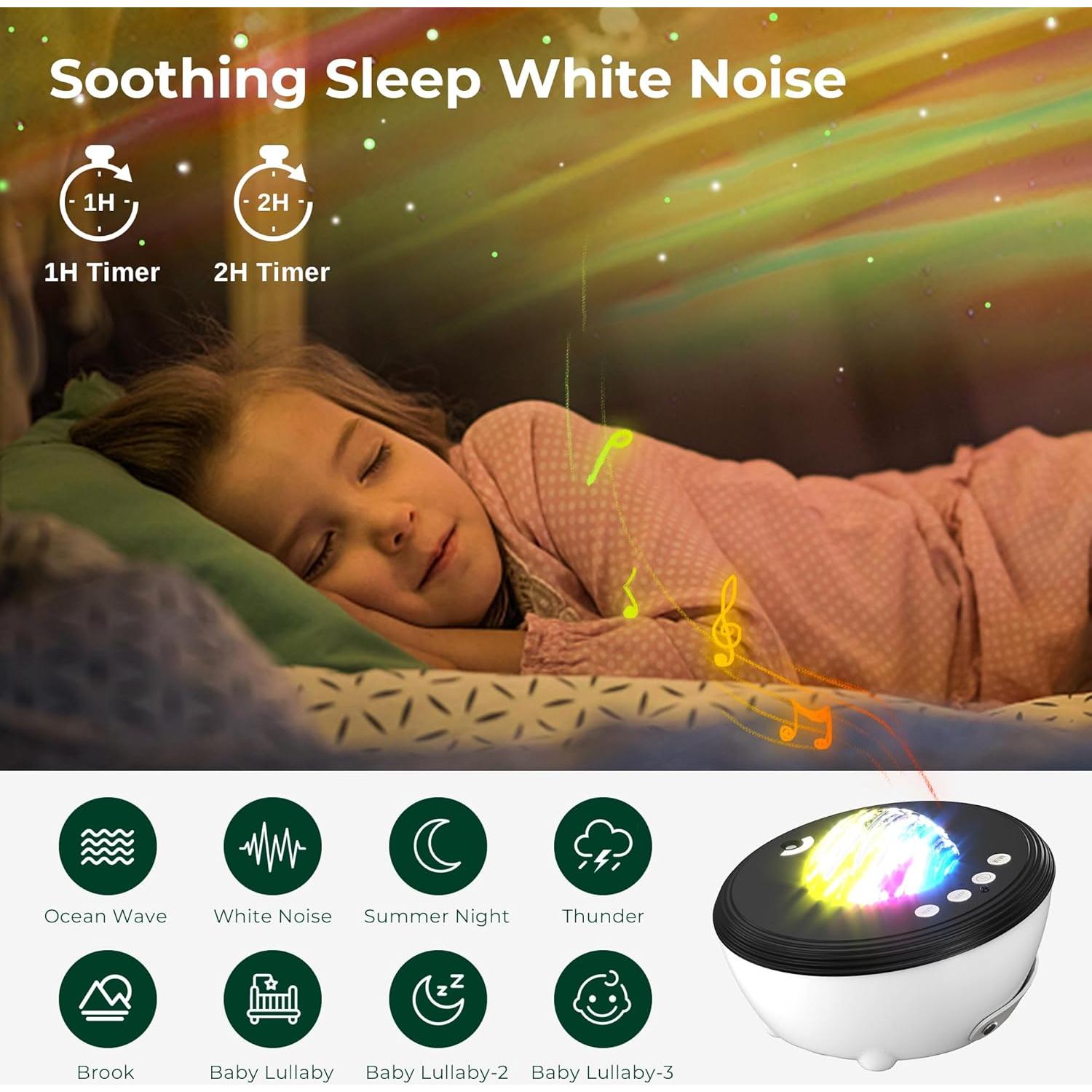 Proyector de Luz Galaxia ACACIA con Altavoz Bluetooth y 21 Efectos