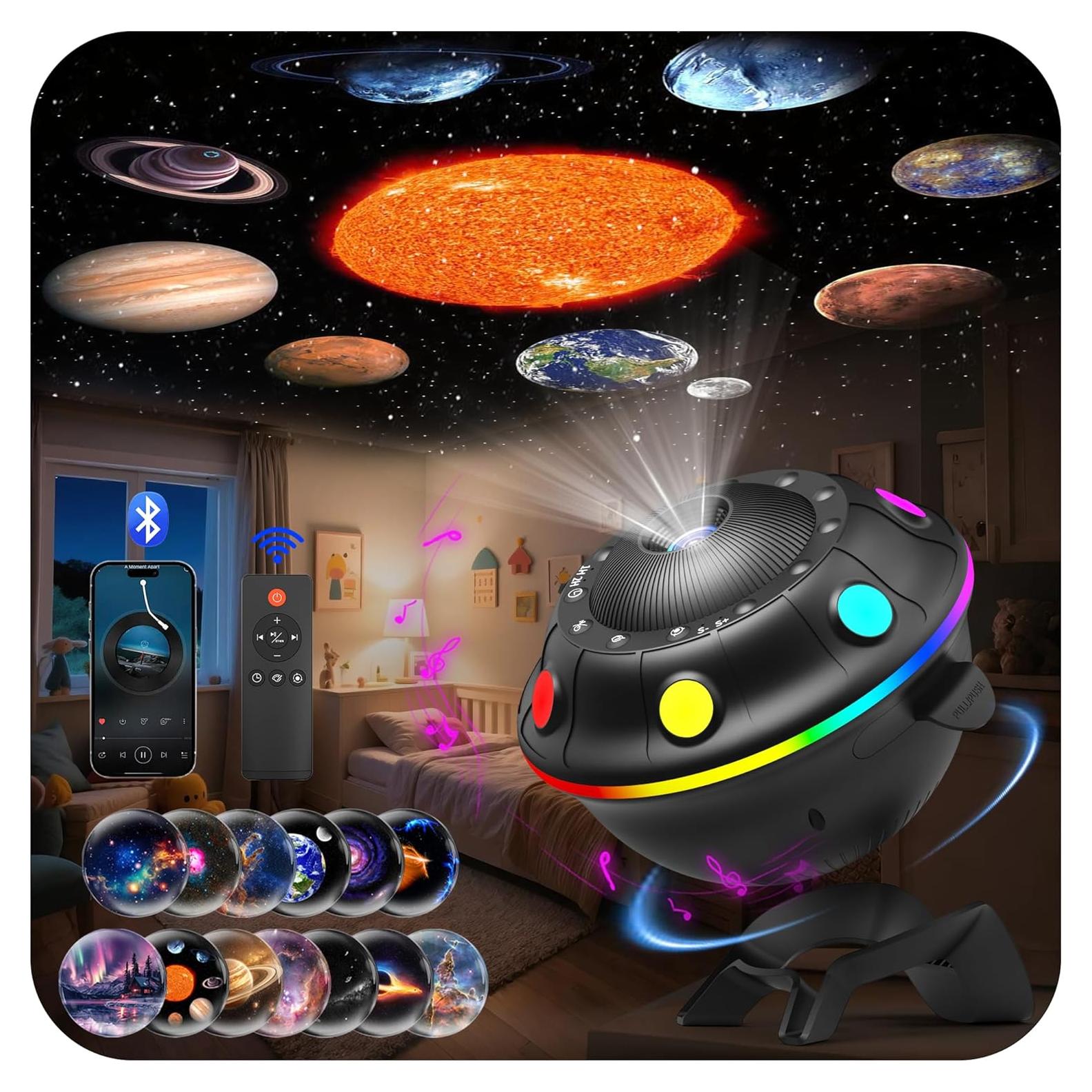 Proyector Galáctico 12 en 1 FlyLily, Luz Nocturna RGB