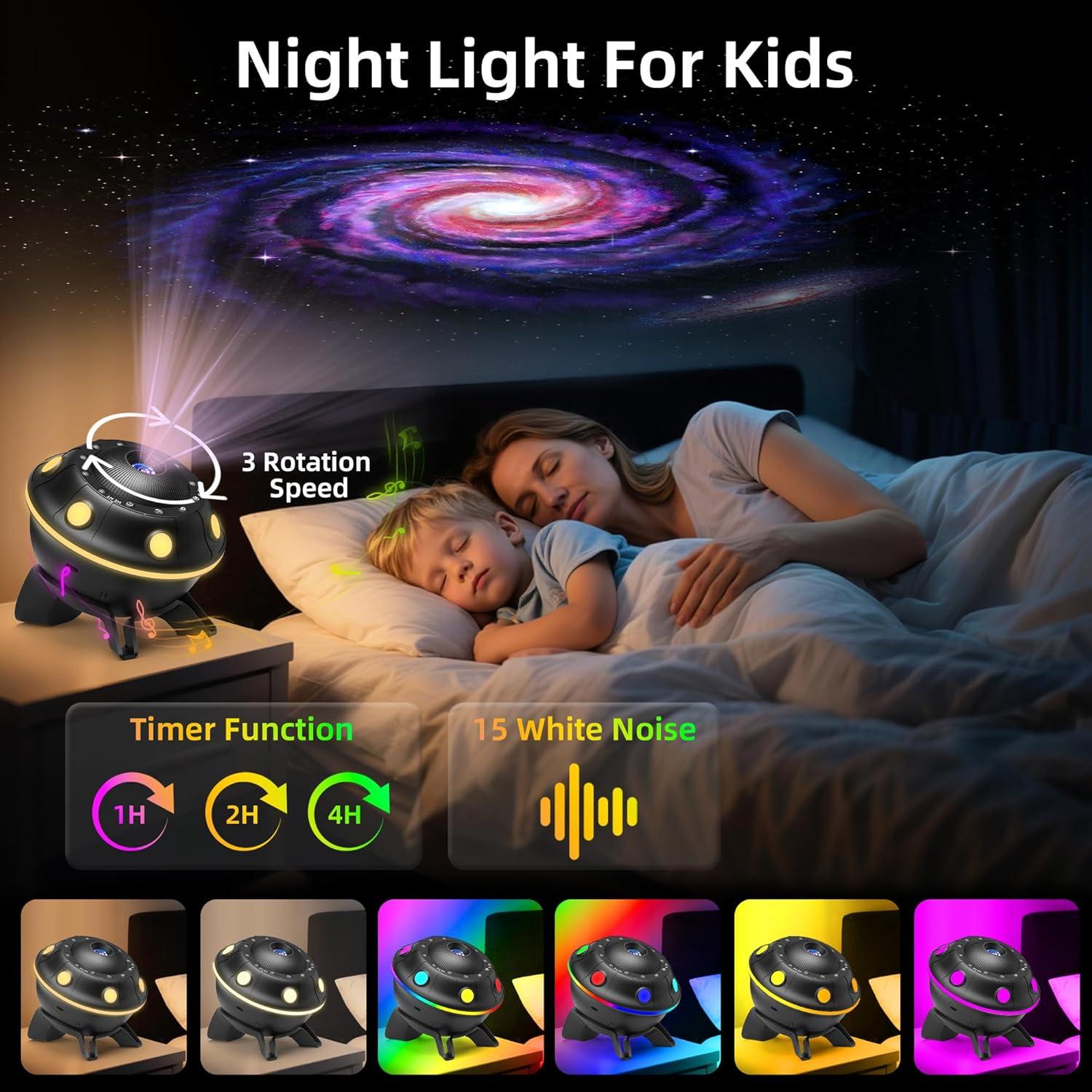 Proyector Galáctico 12 en 1 FlyLily, Luz Nocturna RGB