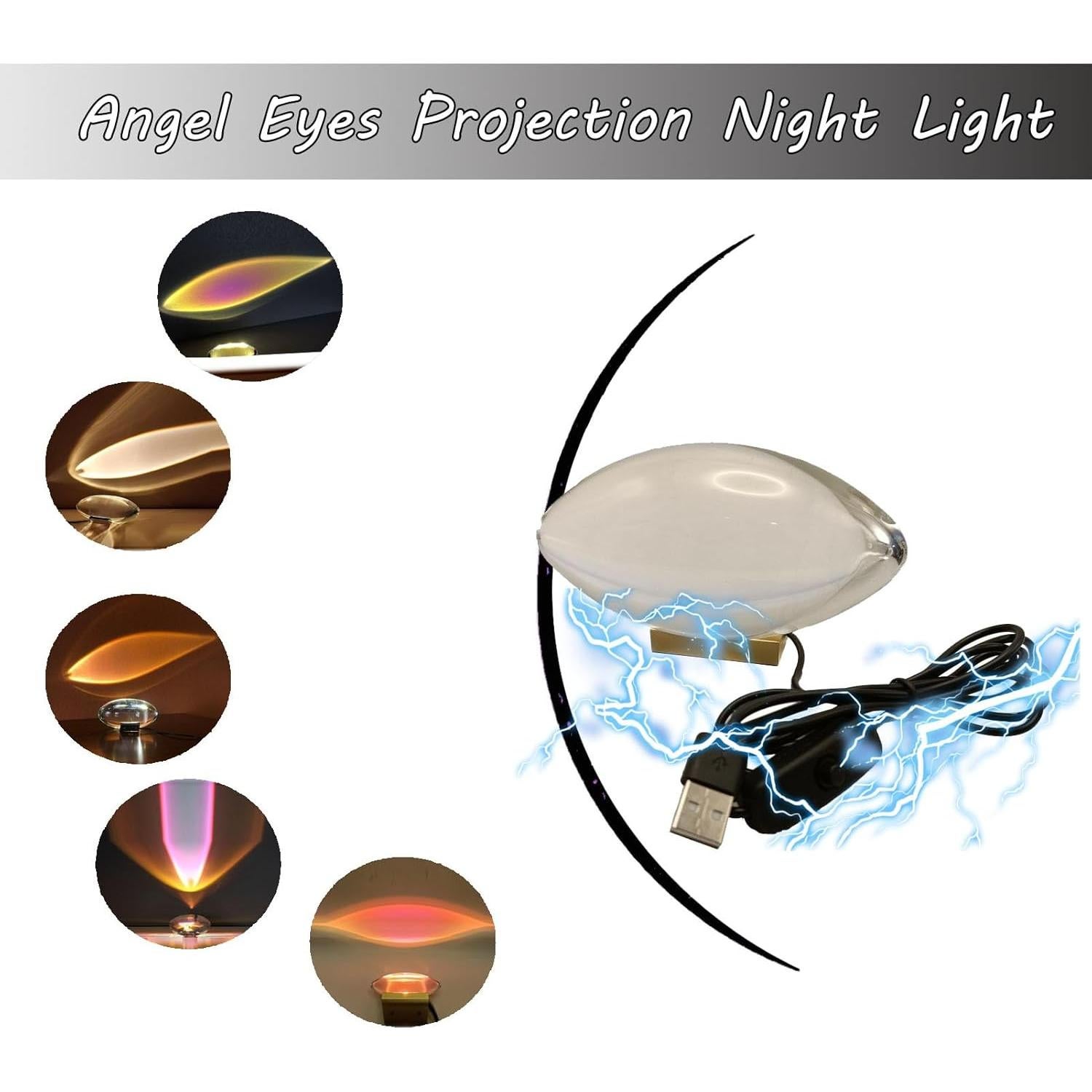 Luz Nocturna Proyector Ojos de Ángel Genérico 7.5cm USB 5W