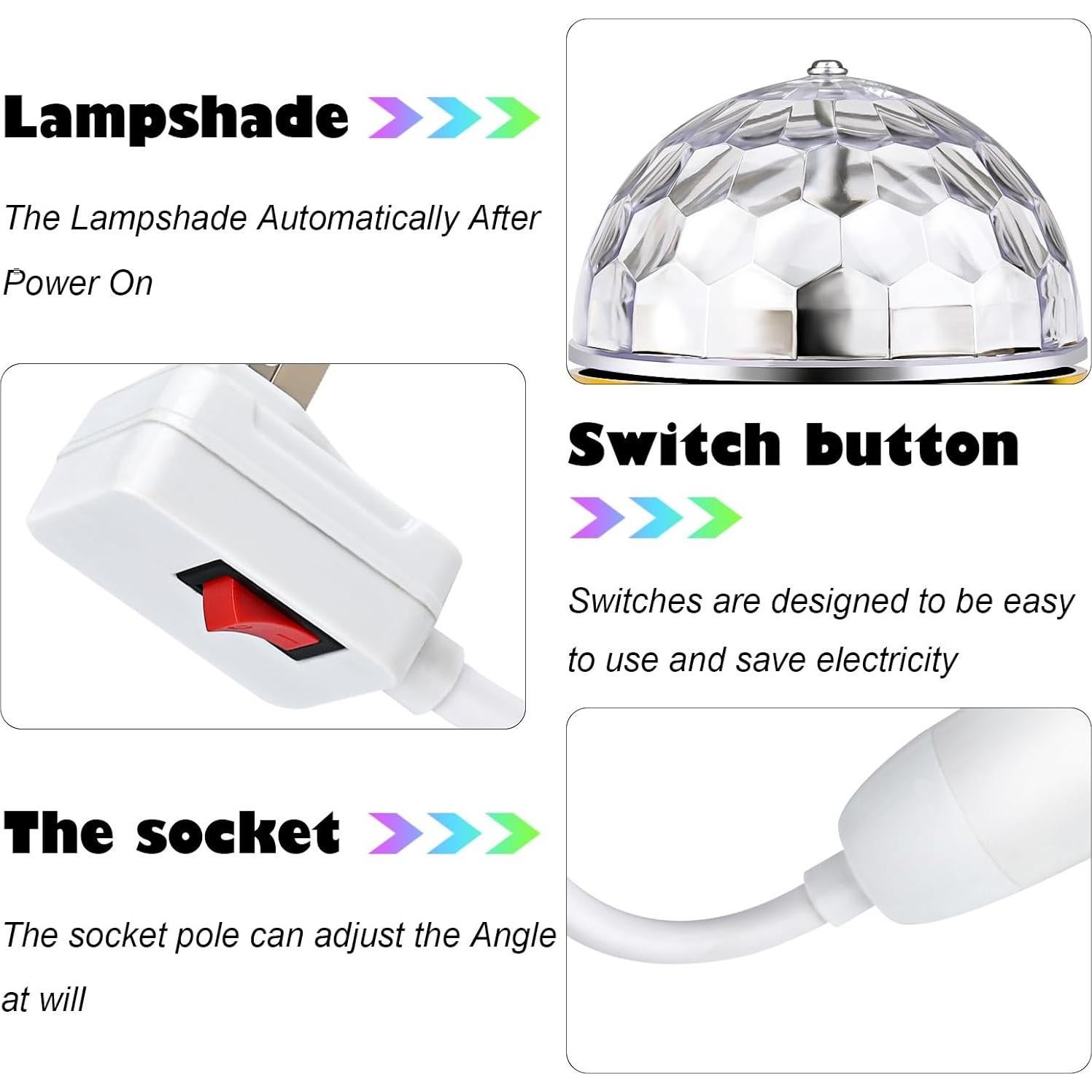 Lámpara de Bola de Disco LED VAIPI 2 Pack 6W E27 Rotativa