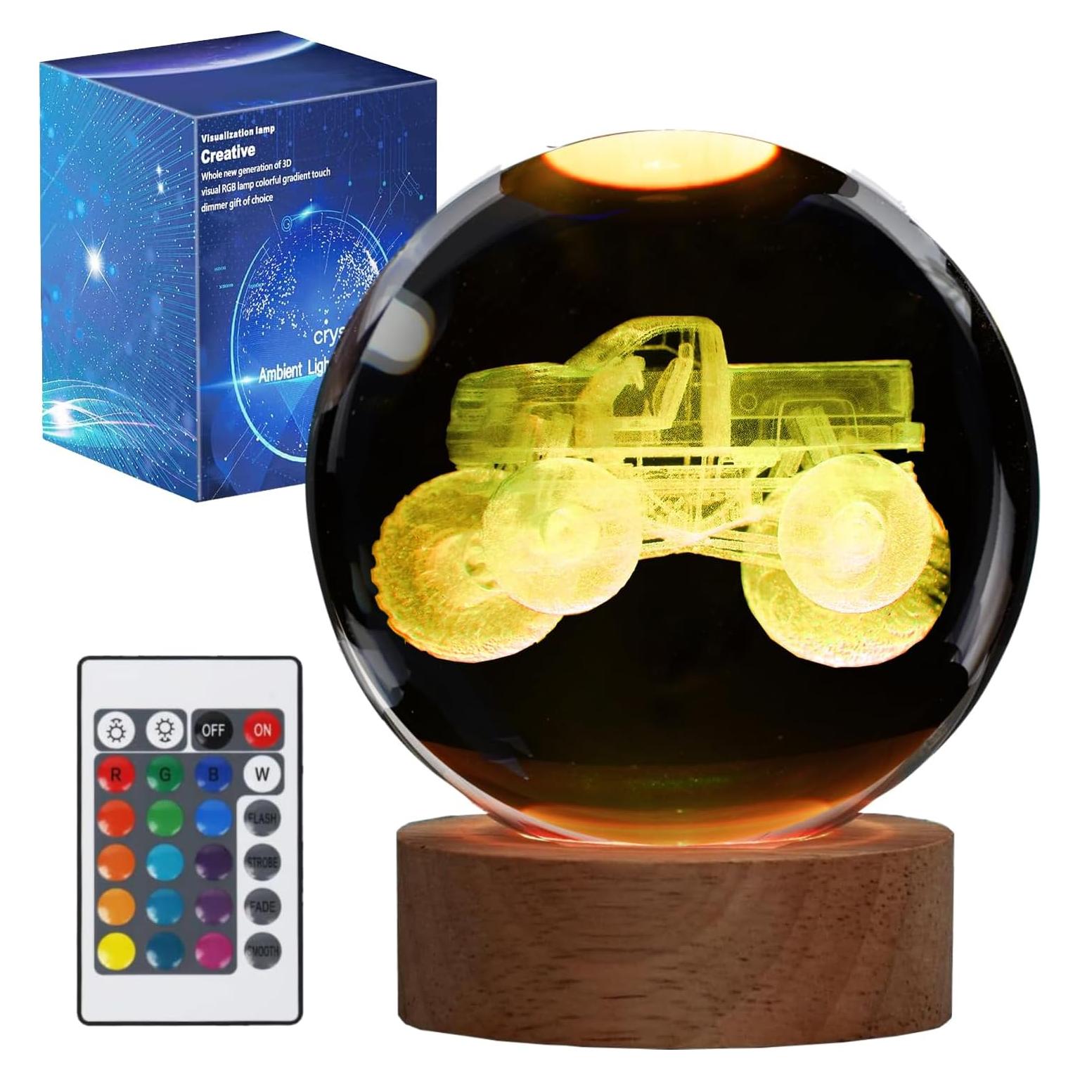 Luz Nocturna 3D Camión Monstruo Zhongshan 8 cm Control Remoto