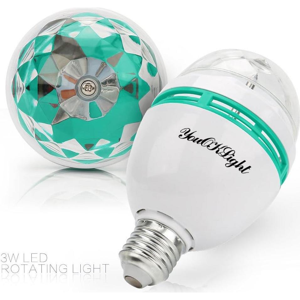 YouOKLight 3-Pack Lámpara LED Estroboscópica E26 RGB 3W