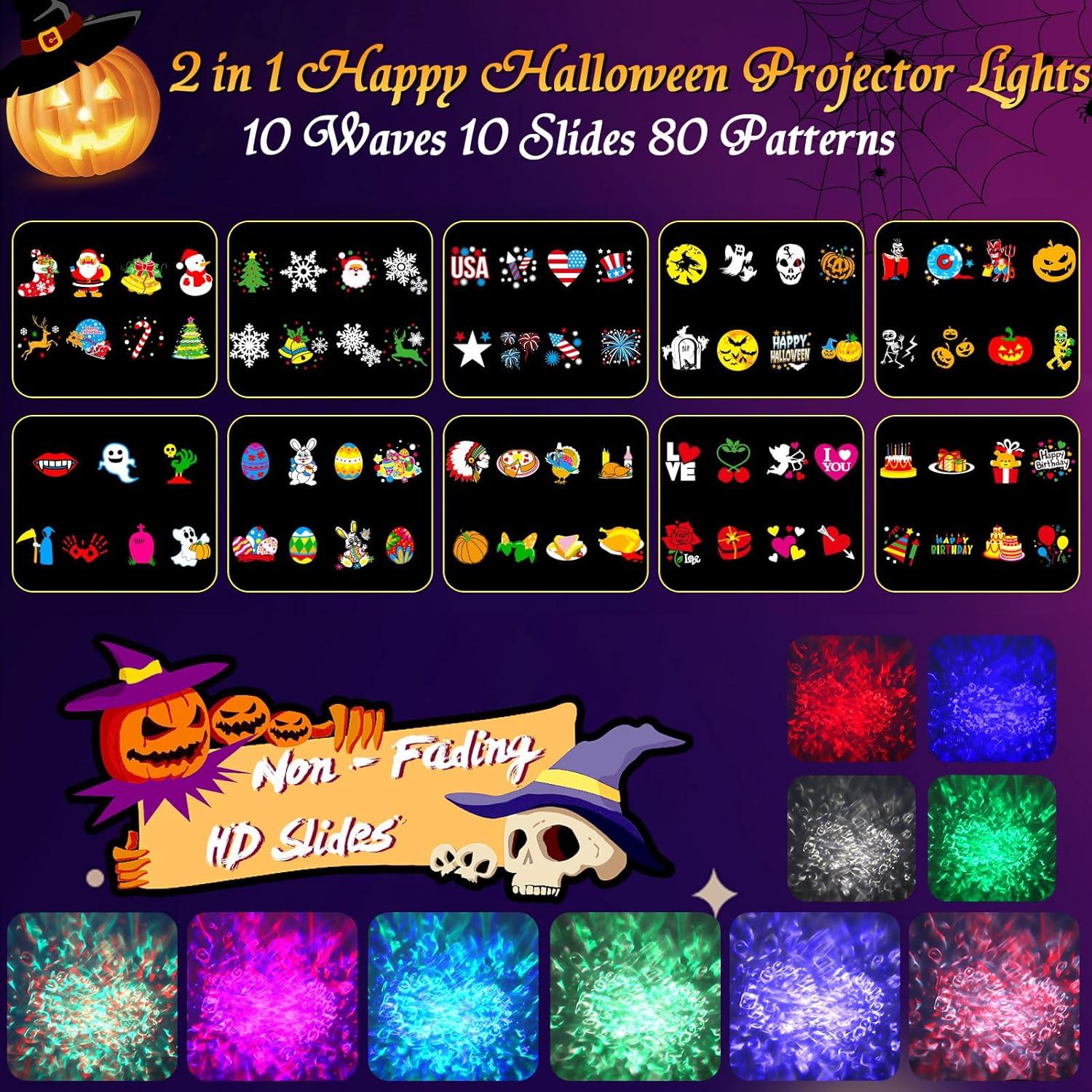 Proyector de Luces Halloween Lacoco SE508 10 Diapositivas HD