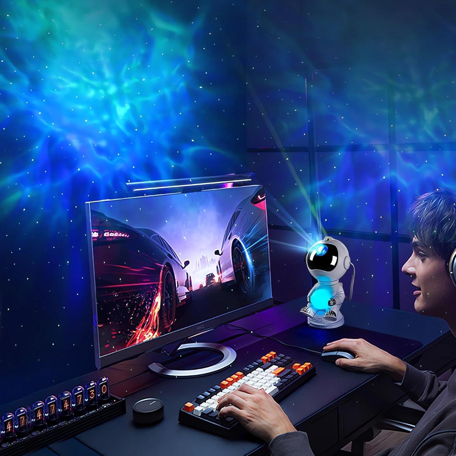 Proyector de Estrellas Spaceman - Luz Nocturna LED 12.4x11.8cm