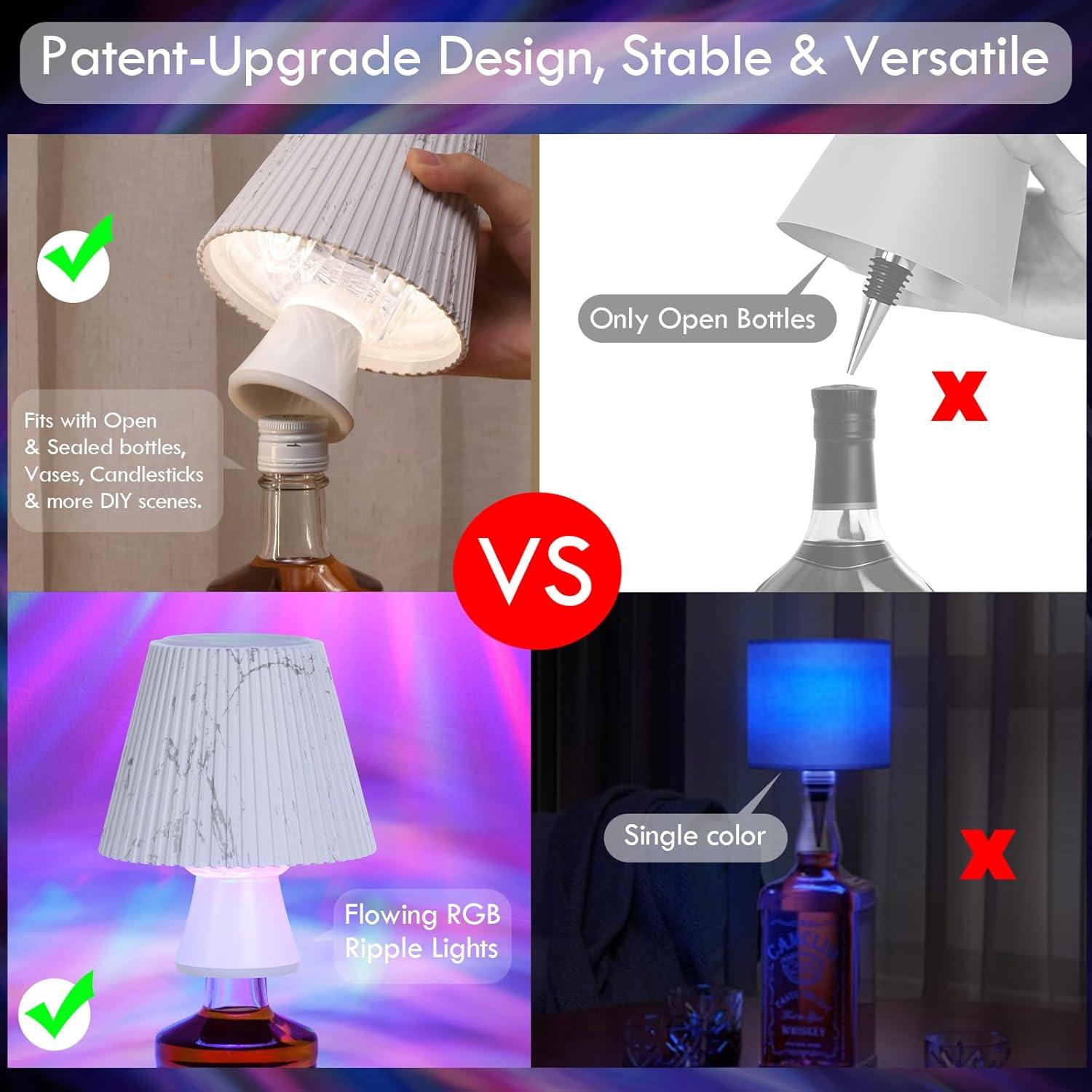 Lámpara de Botella Inalámbrica WILIT RGB Proyector de Olas