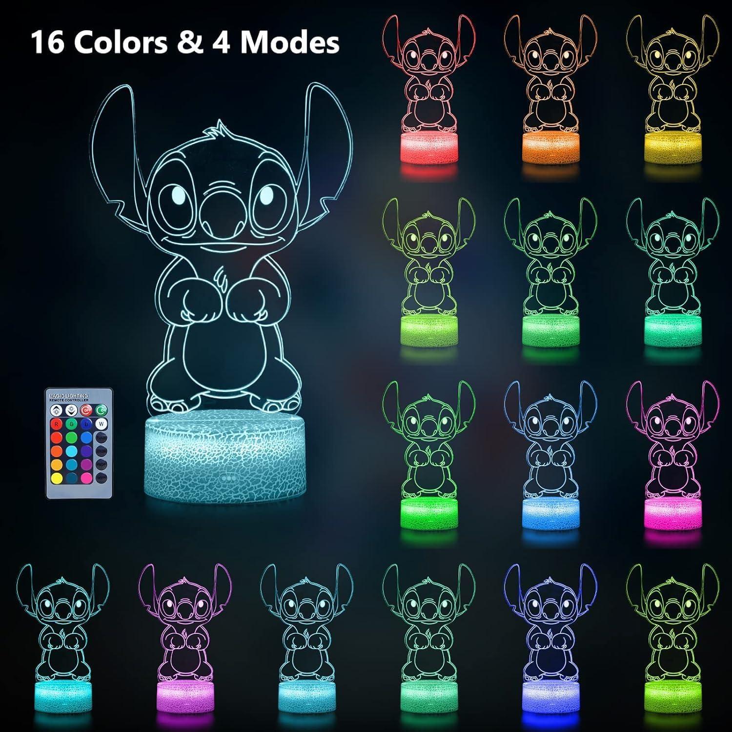 Luz Nocturna 3D Hoofun LED 16 Colores con Control Remoto