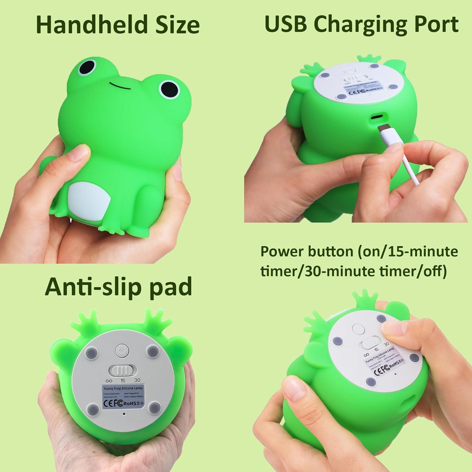 Luz Nocturna Kiki Rana Recargable 1200mAh para Niños