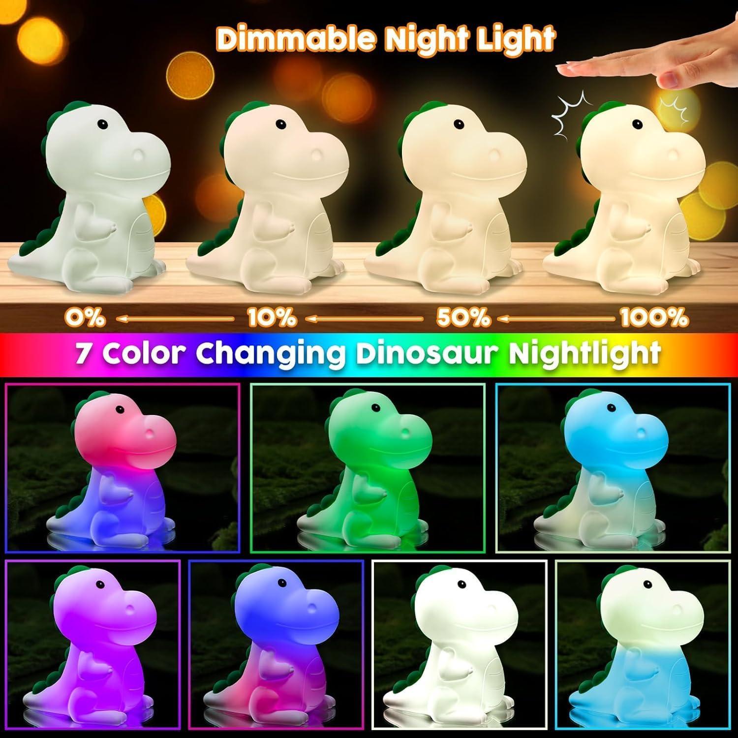 Luz Nocturna Dinosaurio YunLone Recargable 2000mAh 7 Colores