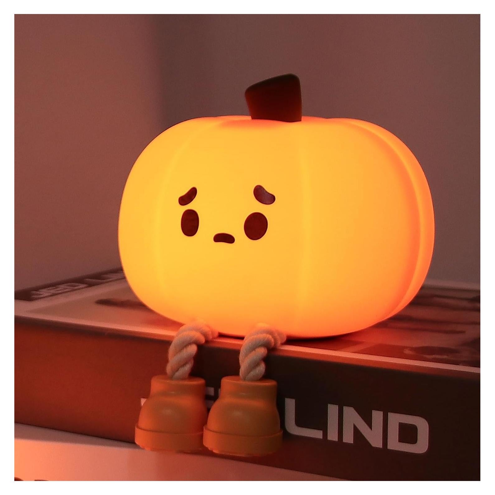 Lámpara Nocturna Calabaza LED Kawaii Recargable 30 Minutos