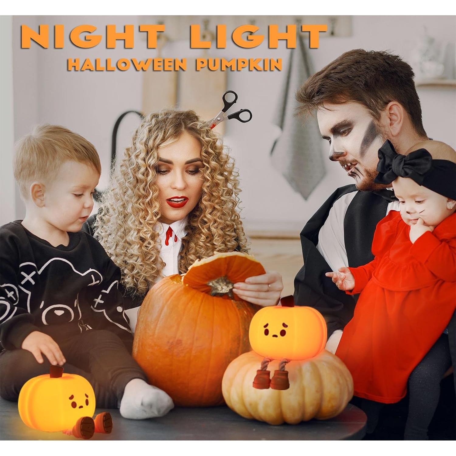 Lámpara Nocturna Calabaza LED Kawaii Recargable 30 Minutos
