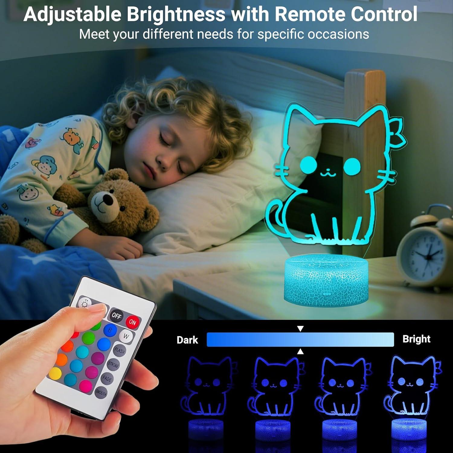 Luz Nocturna 3D Glowix, Lámpara Táctil 16 Colores Regulable