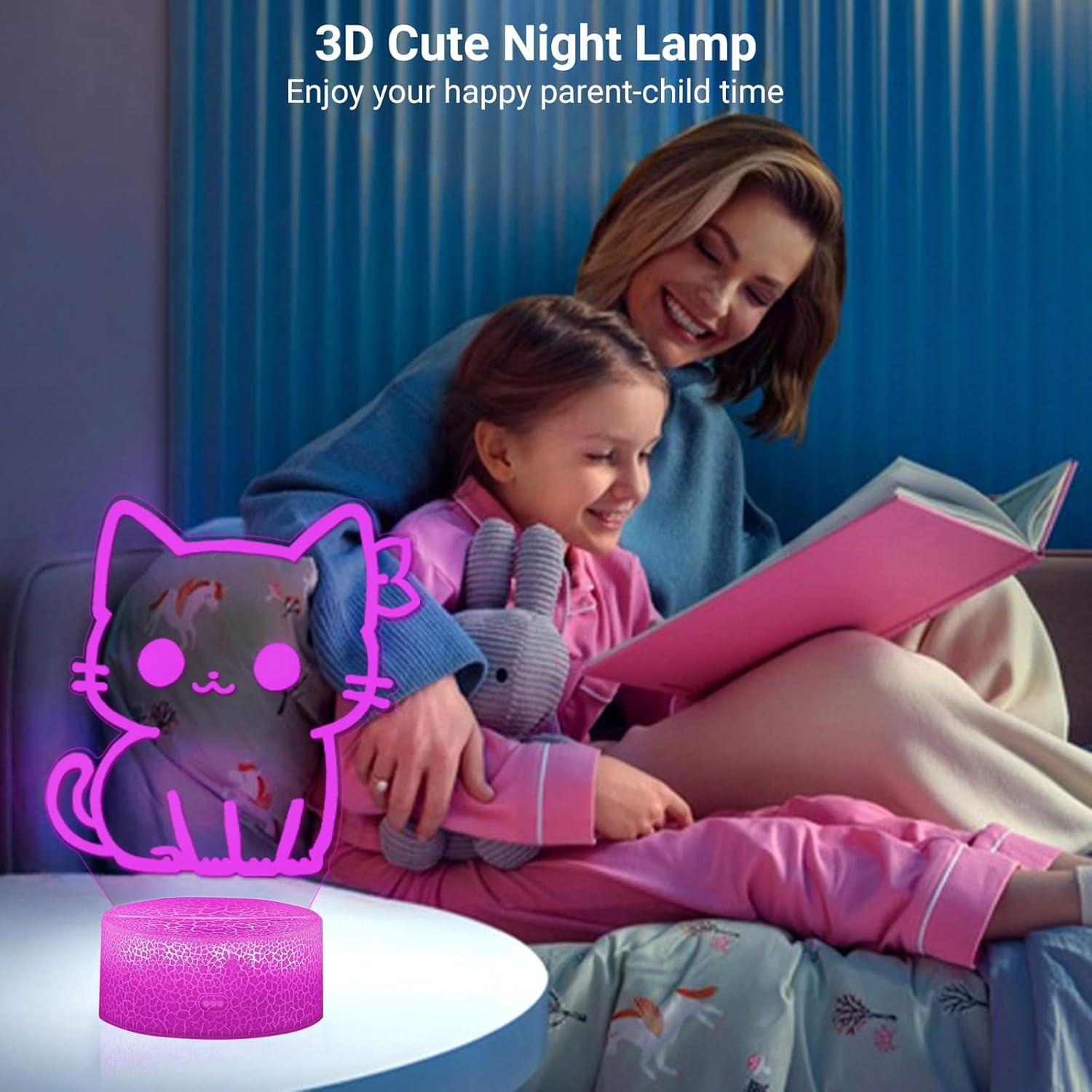 Luz Nocturna 3D Glowix, Lámpara Táctil 16 Colores Regulable