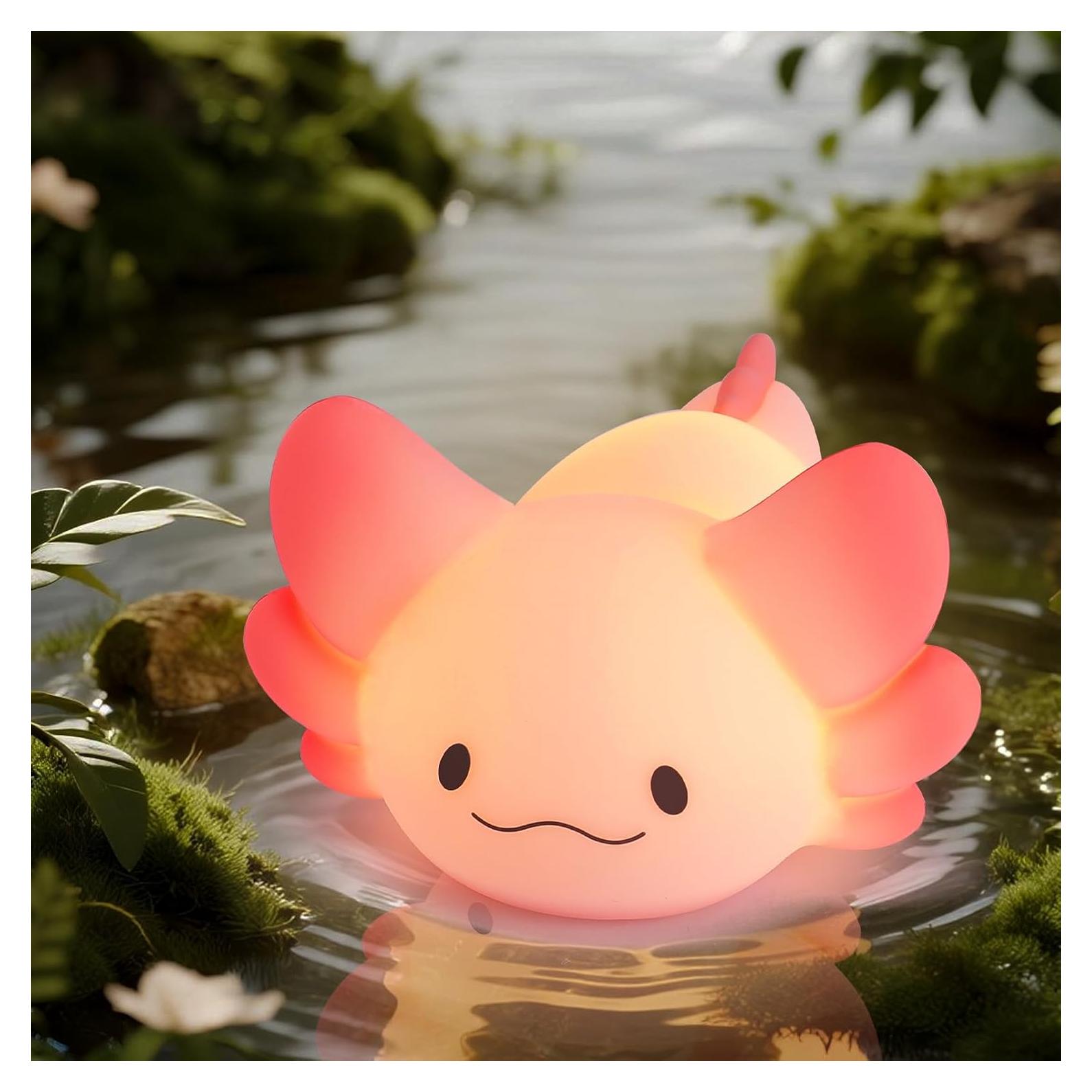 Luz Nocturna Axolote LOVERUIS Recargable 10cm Colorida