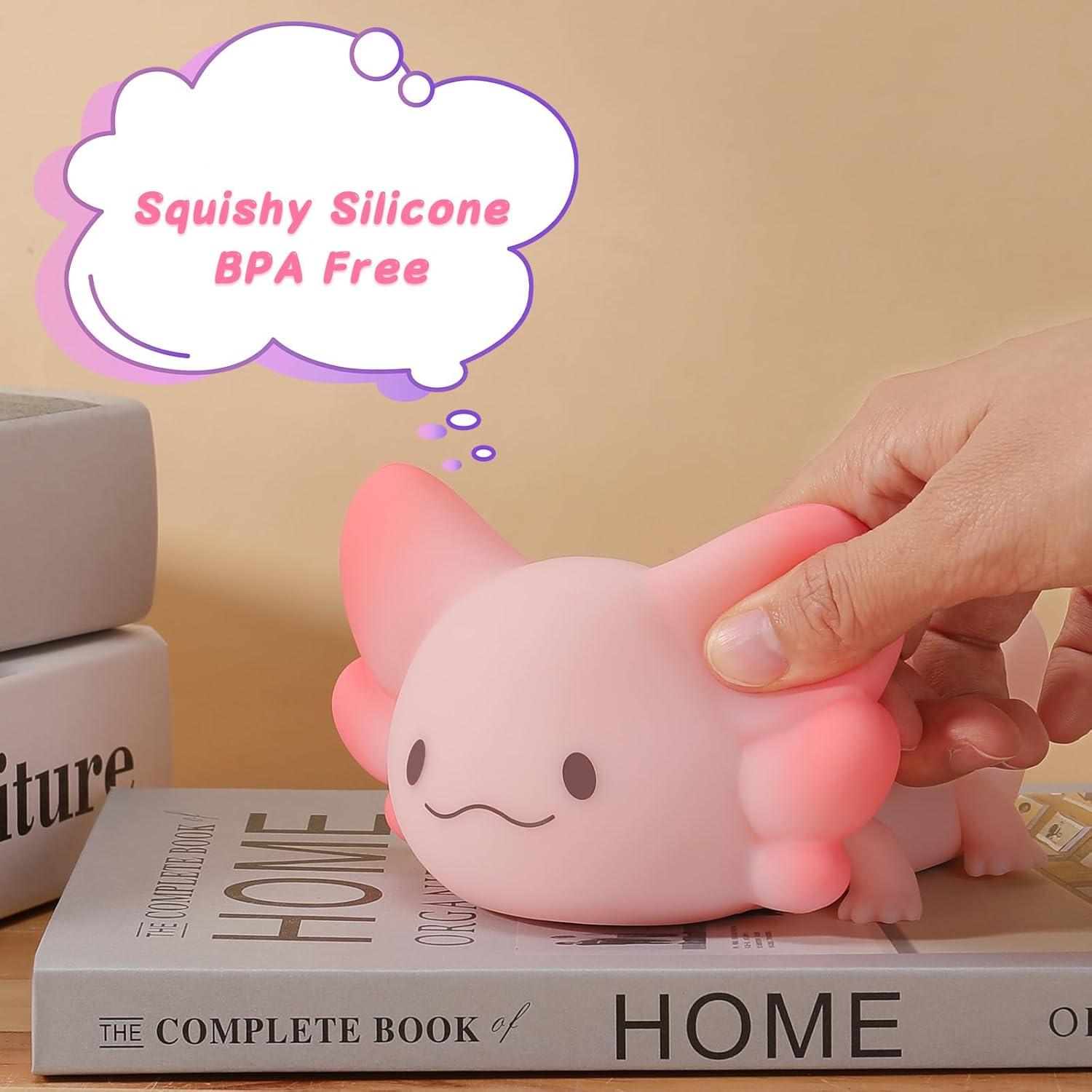 Luz Nocturna Axolote LOVERUIS Recargable 10cm Colorida