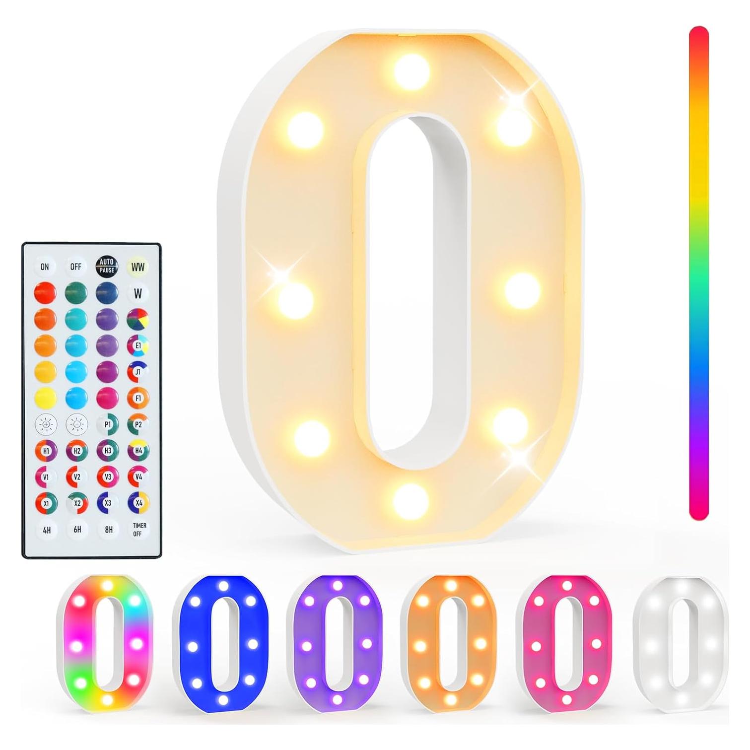 Letras Iluminadas LED Pooqla Letra O 35 Colores Control Remoto