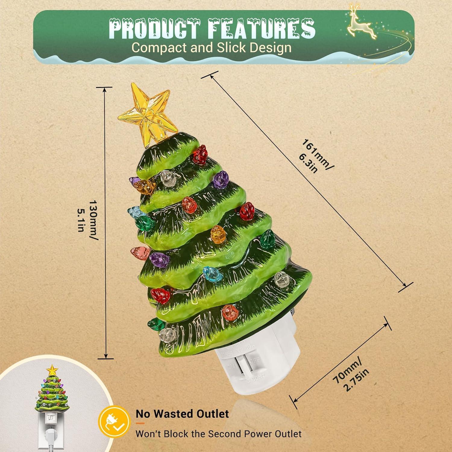 Luz Nocturna de Árbol de Navidad JandCase 3000K Enchufable