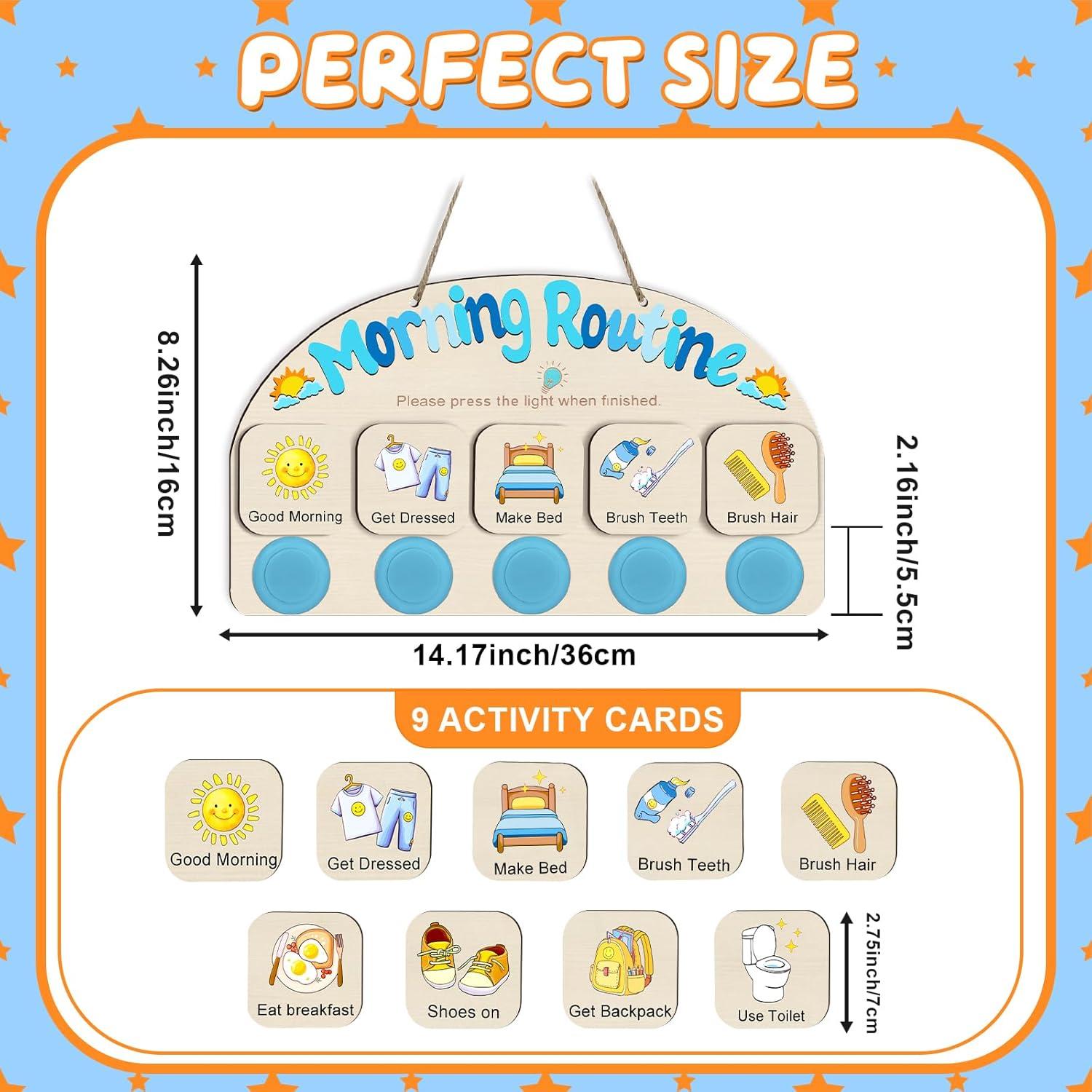 Tabla de Rutina Matutina AINBIN para Niños con 5 Luces Táctiles