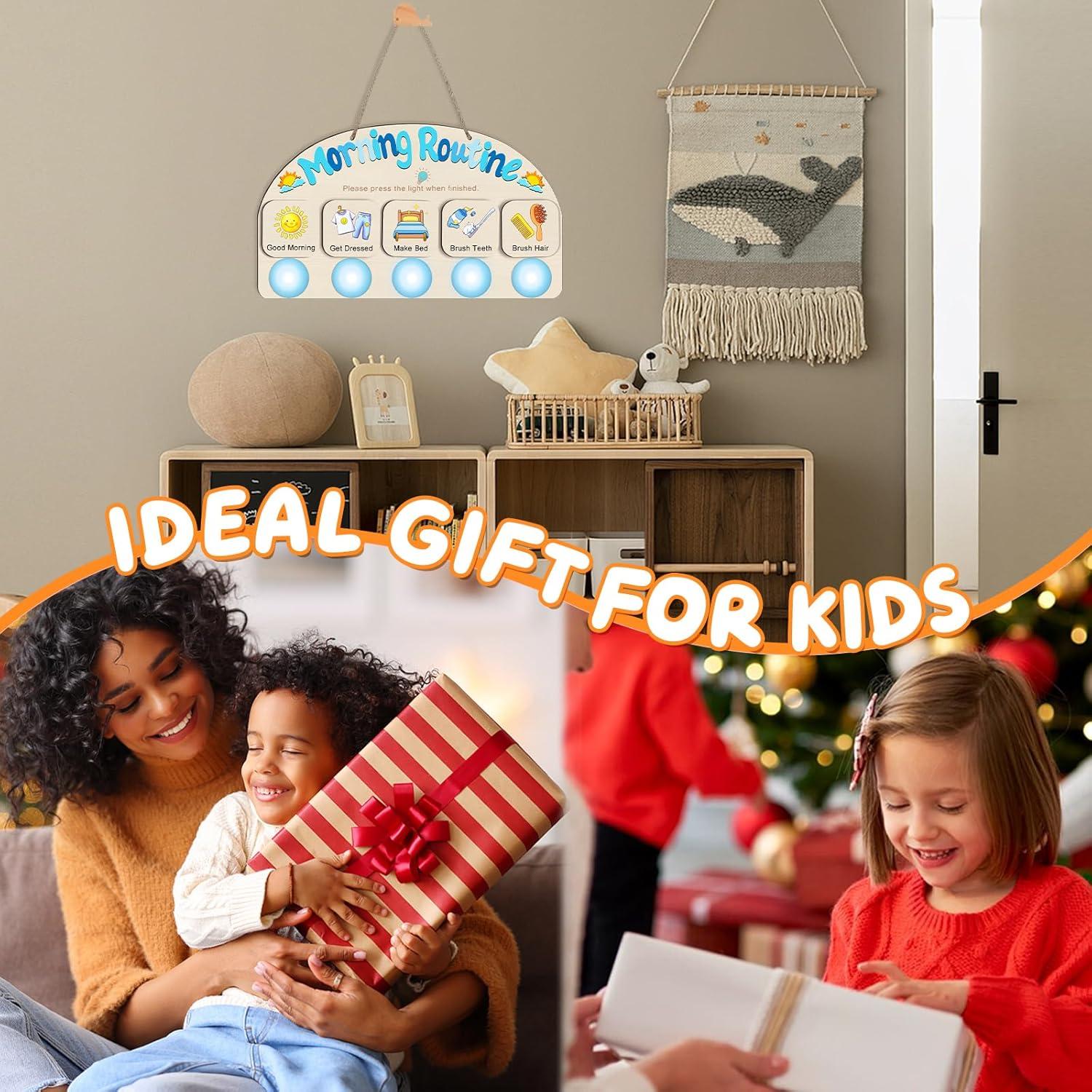 Tabla de Rutina Matutina AINBIN para Niños con 5 Luces Táctiles